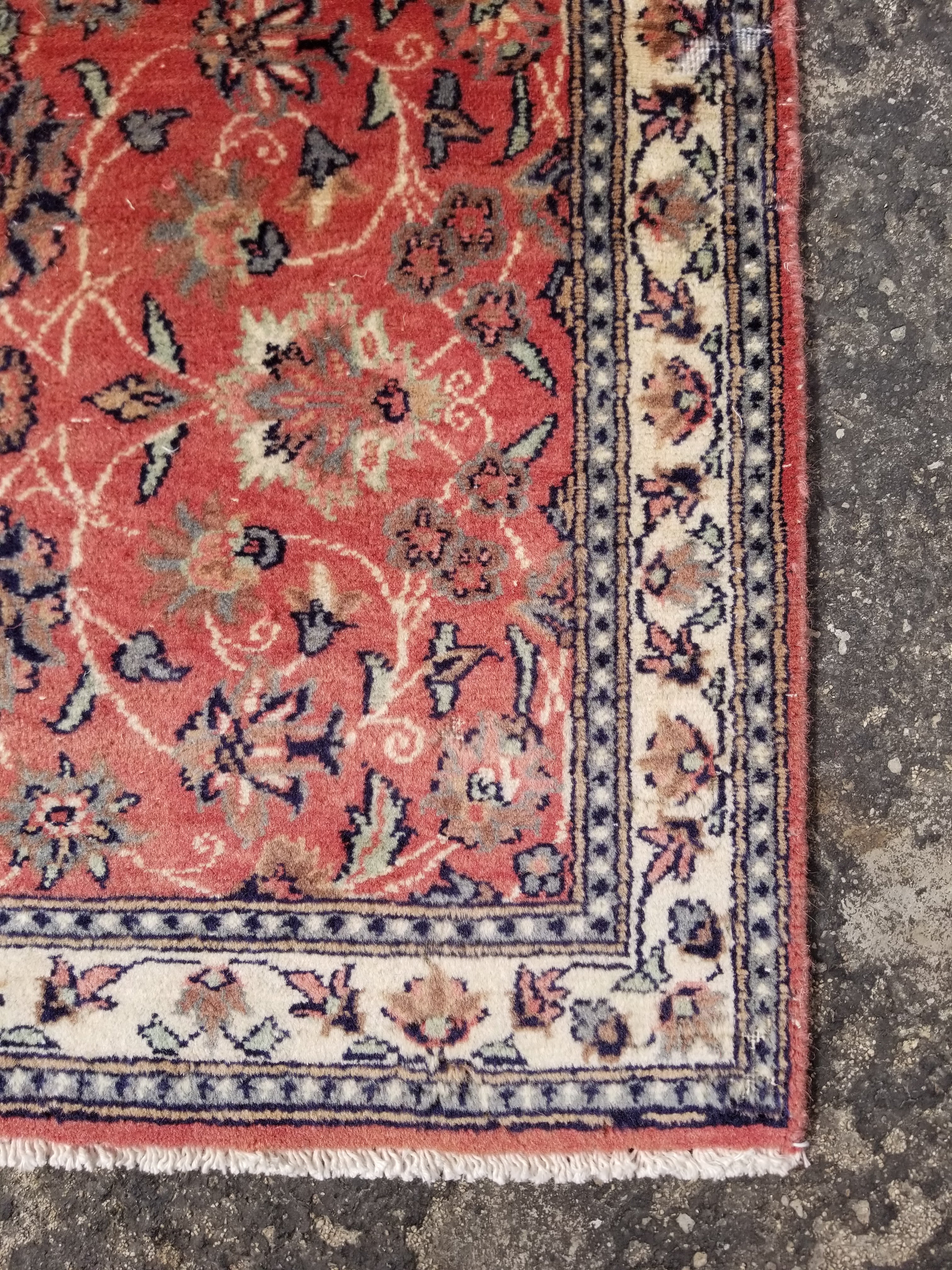 Vintage Traditional Handmade Oriental Wool Multicolor Rug 91x60cm