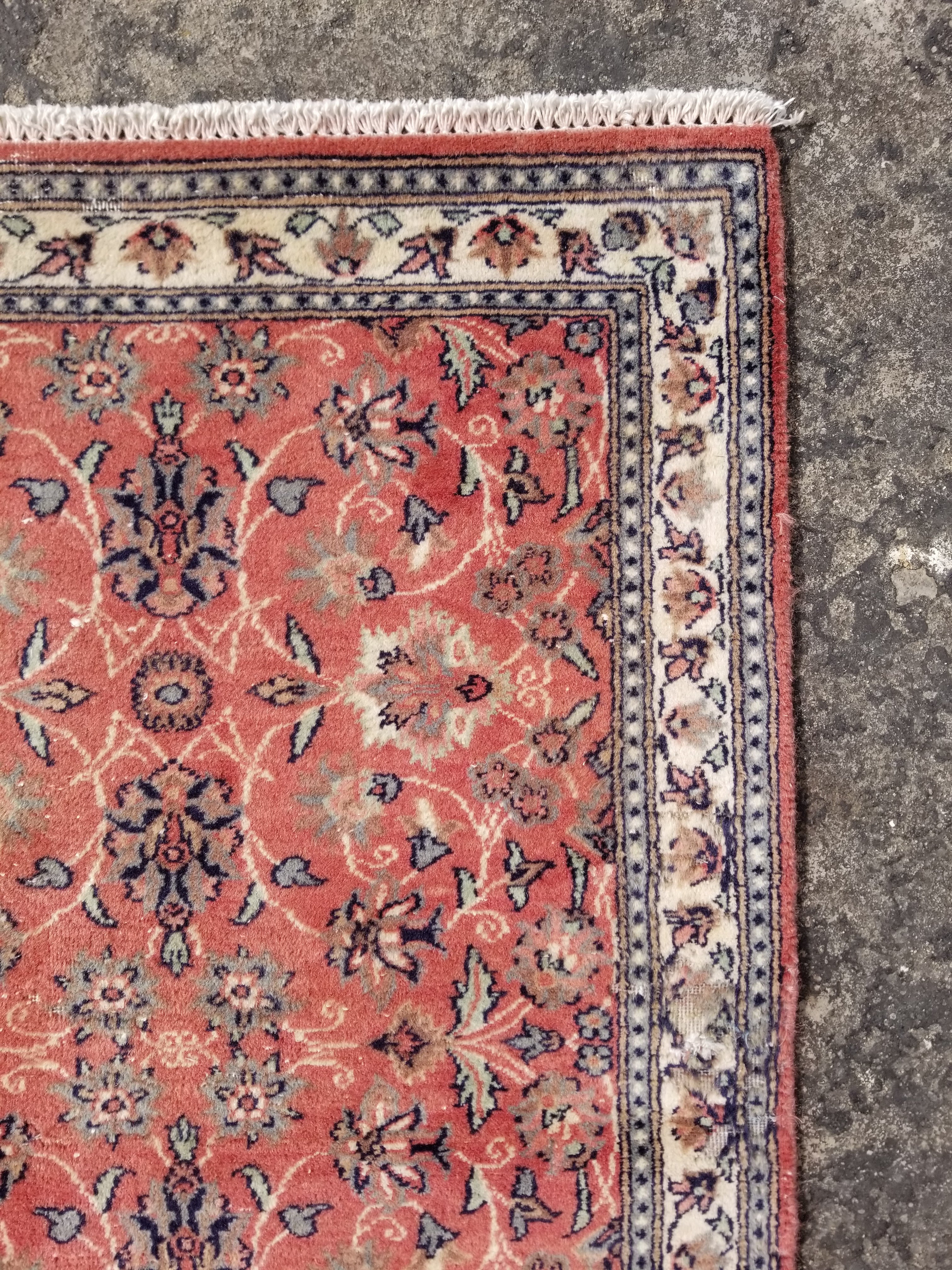 Vintage Traditional Handmade Oriental Wool Multicolor Rug 91x60cm