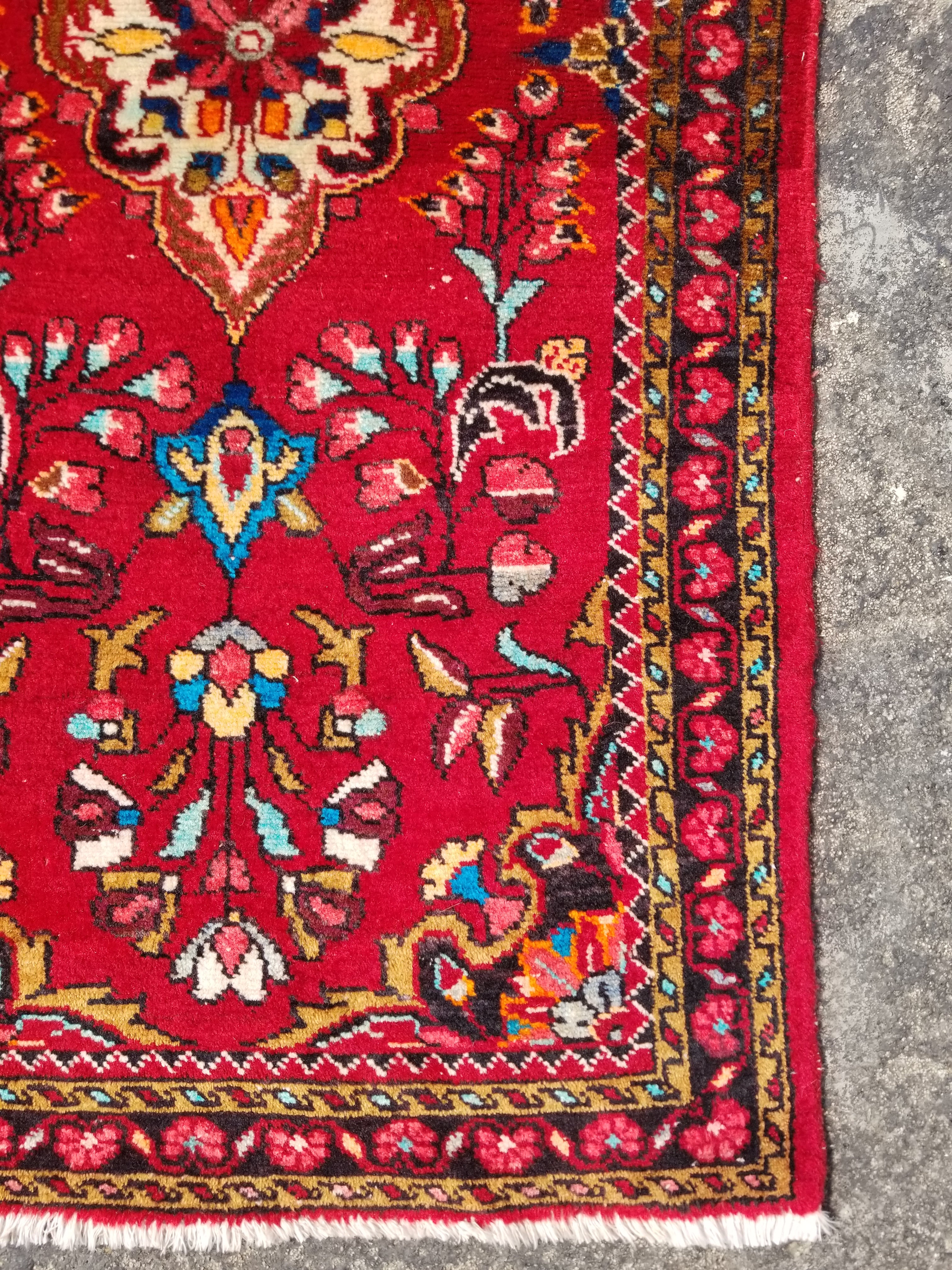 Vintage Traditional Handmade Tribal Oriental Wool Multicolor Rug 131x64cm