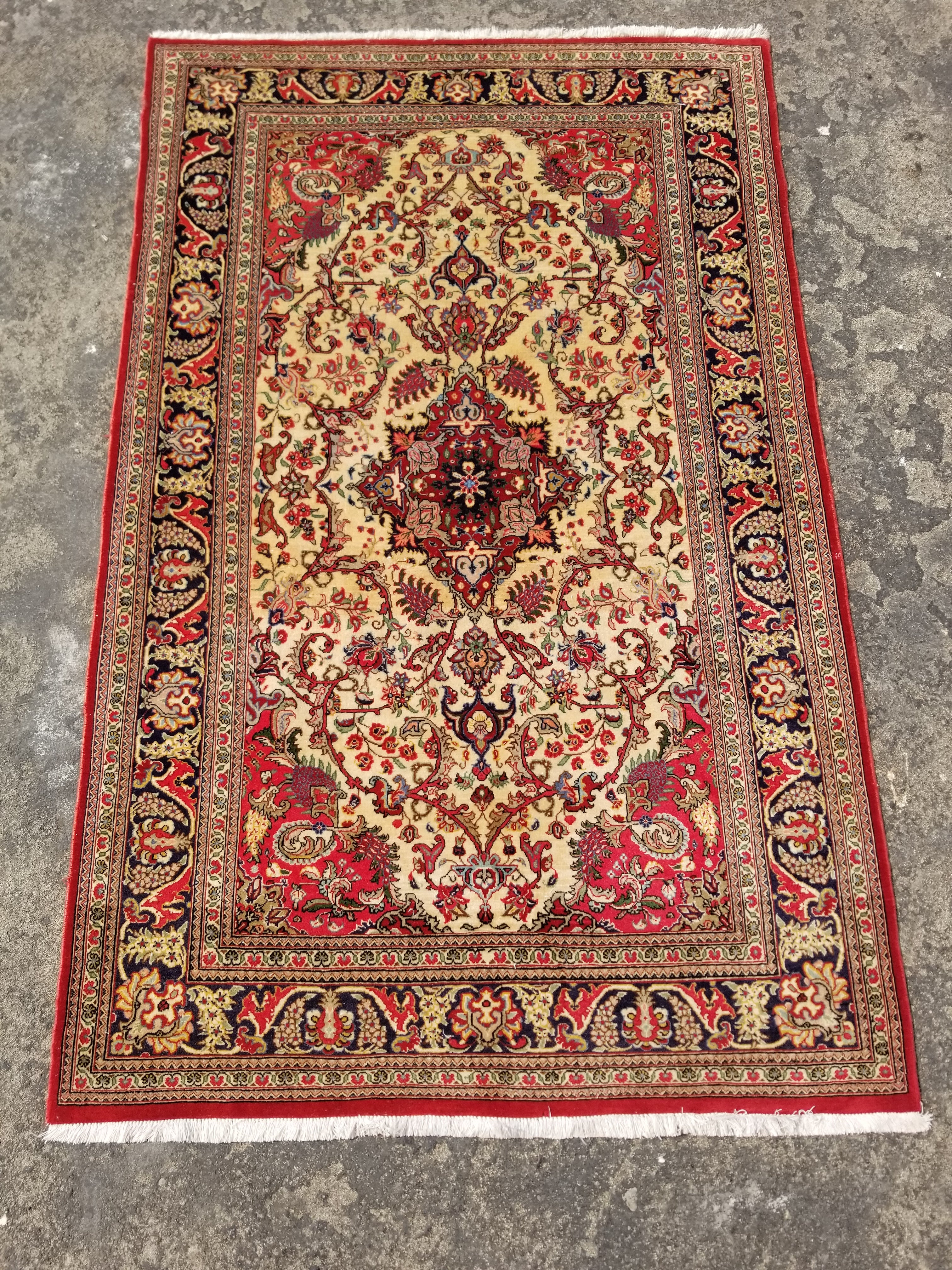 Vintage Traditional Handmade Oriental Wool Multicolor Rug 162x104cm