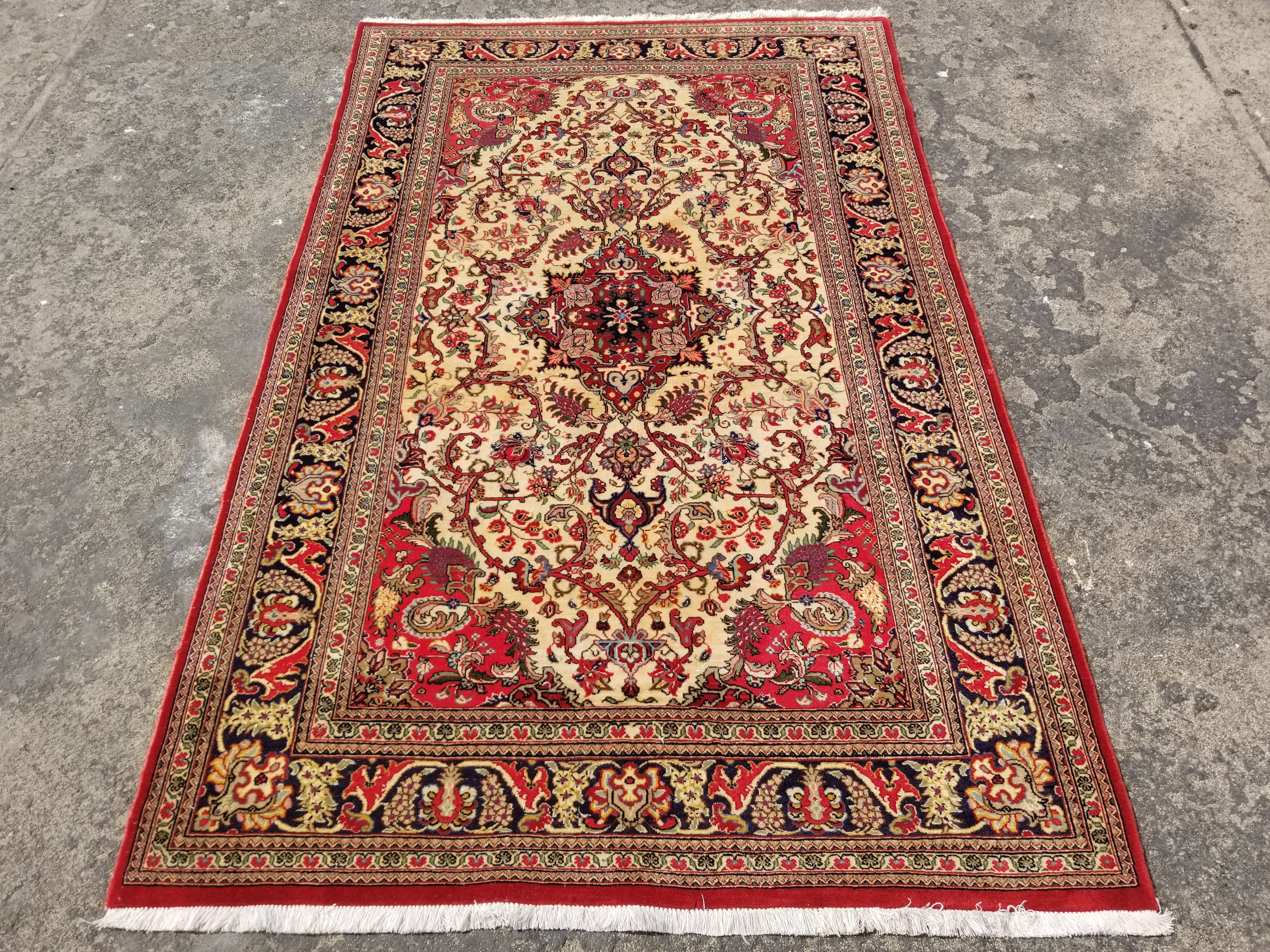 Vintage Traditional Handmade Oriental Wool Multicolor Rug 162x104cm