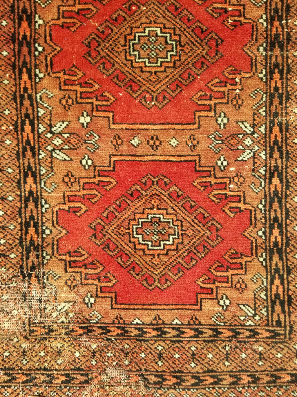 Distressed Vintage Traditional Handmade Afghan Bokhara Wool Rug 116x58cm