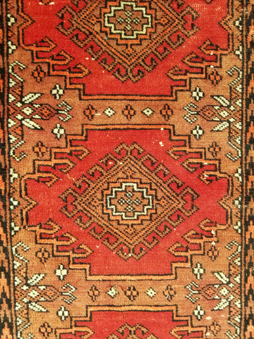 Distressed Vintage Traditional Handmade Afghan Bokhara Wool Rug 116x58cm