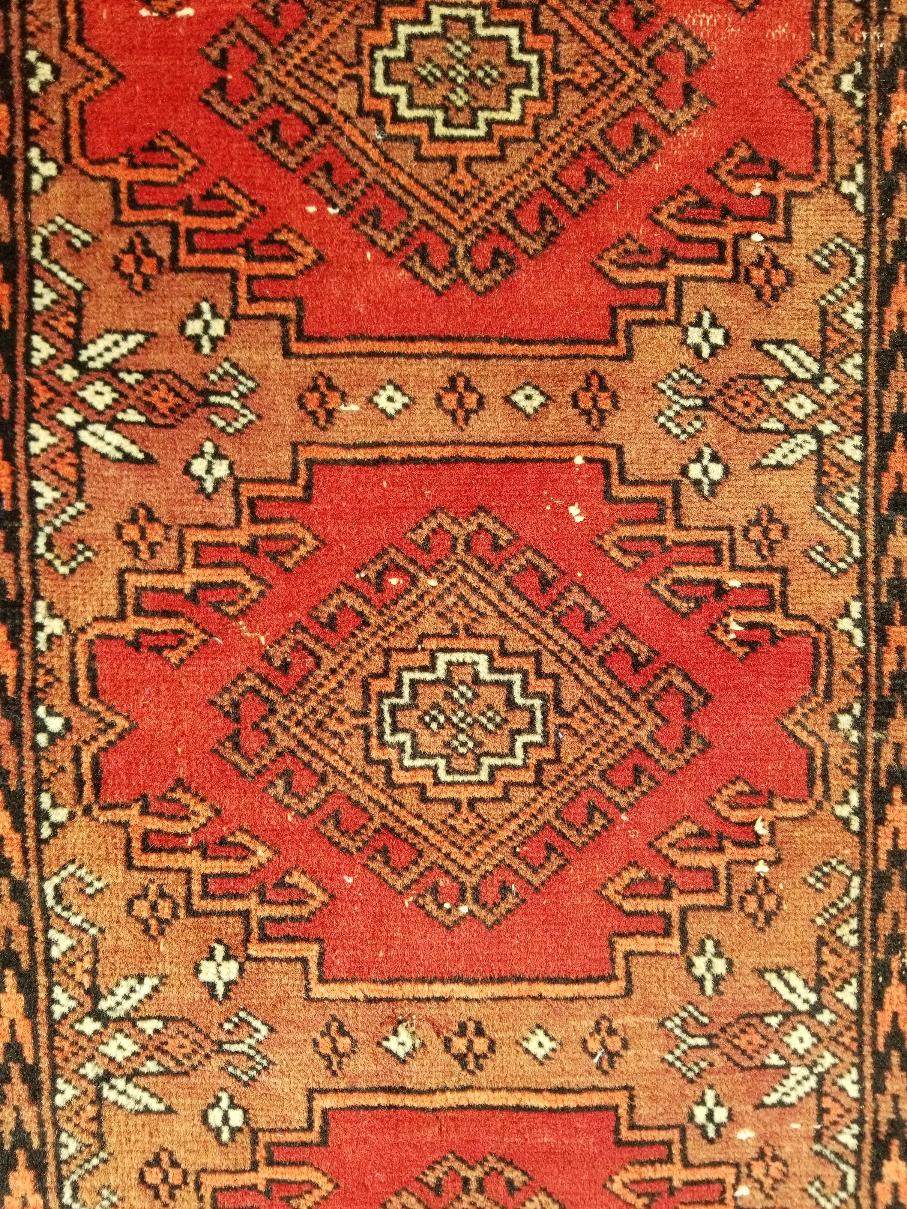 Distressed Vintage Traditional Handmade Afghan Bokhara Wool Rug 116x58cm