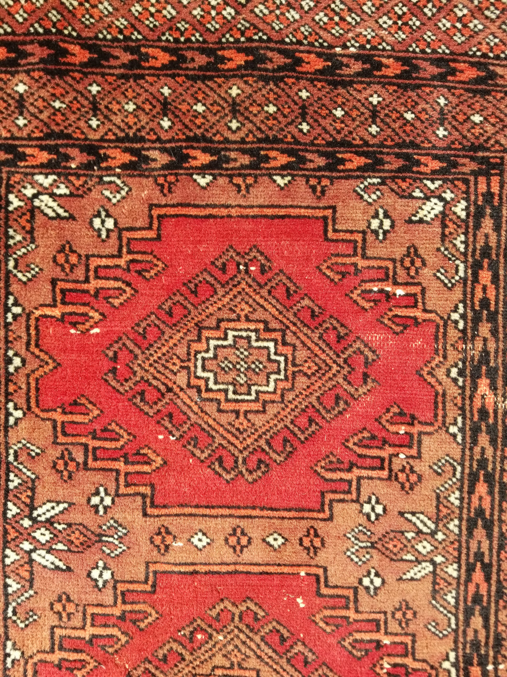 Distressed Vintage Traditional Handmade Afghan Bokhara Wool Rug 116x58cm