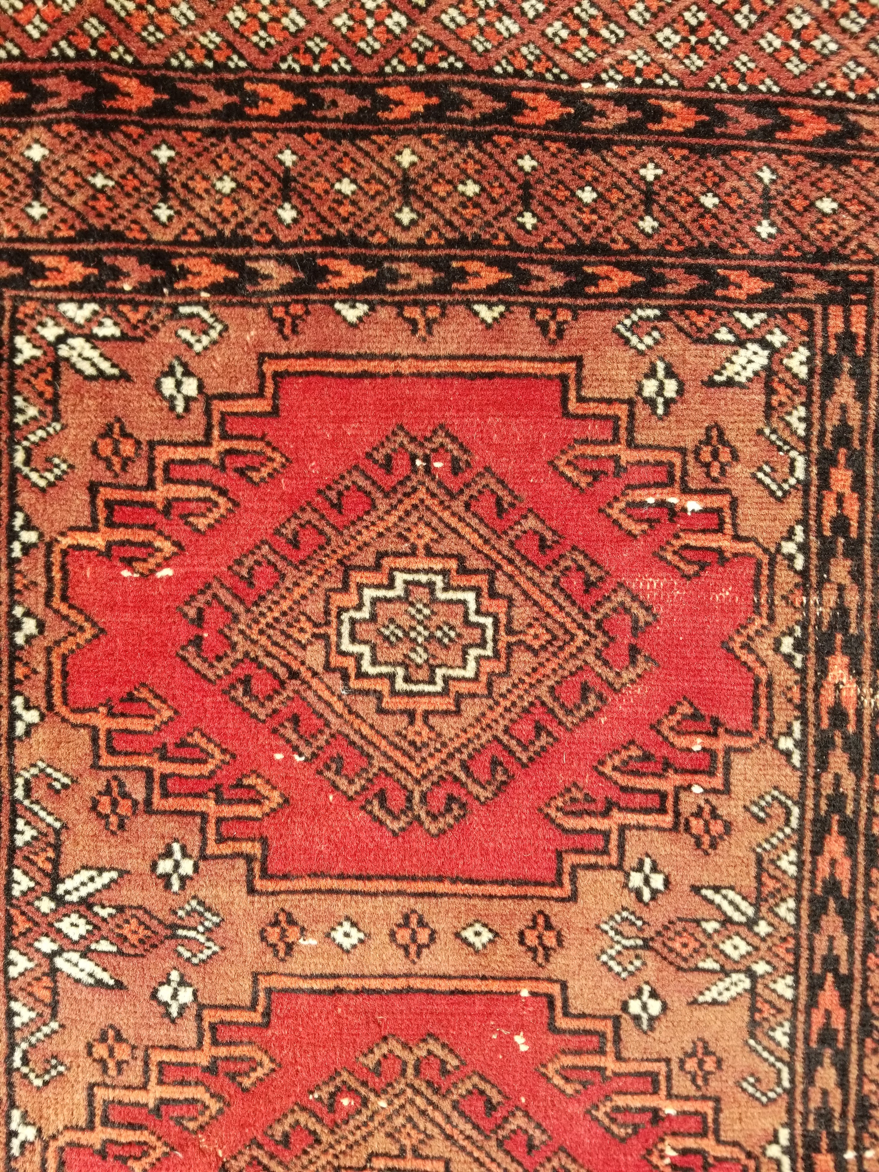 Distressed Vintage Traditional Handmade Afghan Bokhara Wool Rug 116x58cm