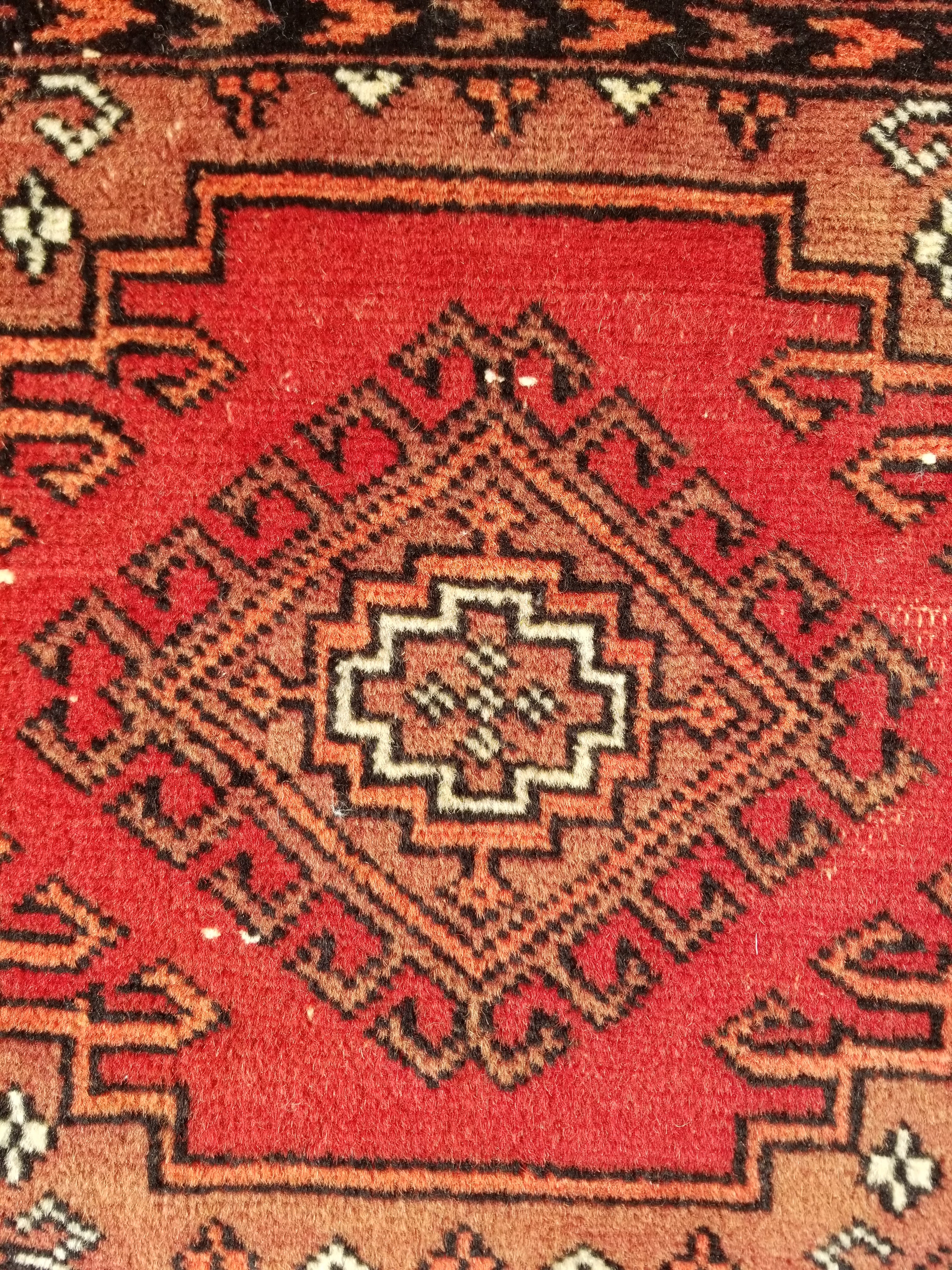 Distressed Vintage Traditional Handmade Afghan Bokhara Wool Rug 116x58cm