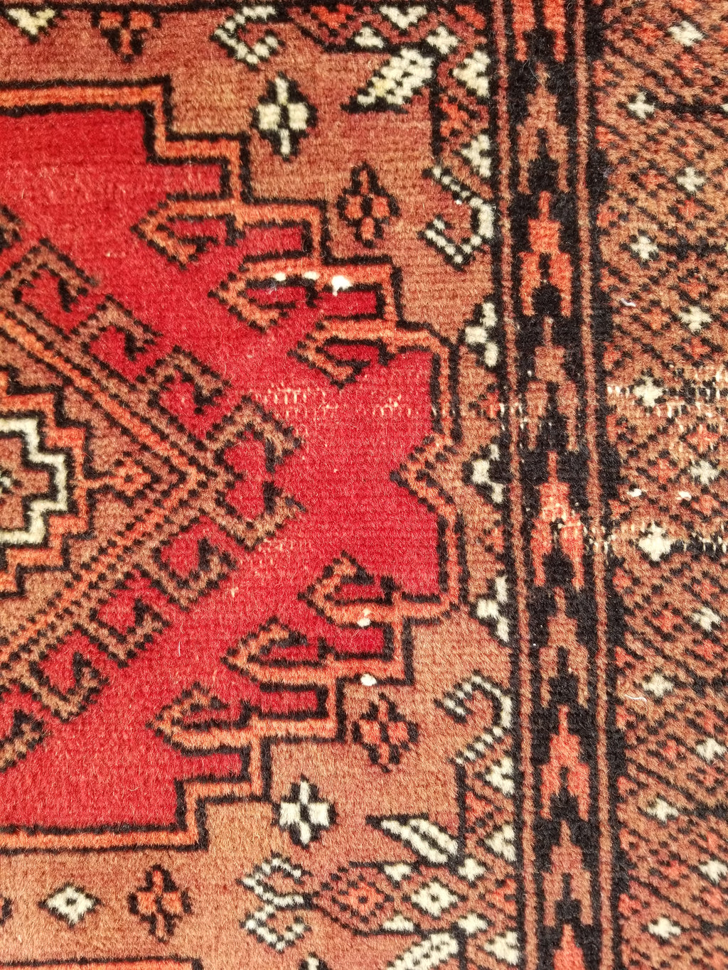 Distressed Vintage Traditional Handmade Afghan Bokhara Wool Rug 116x58cm
