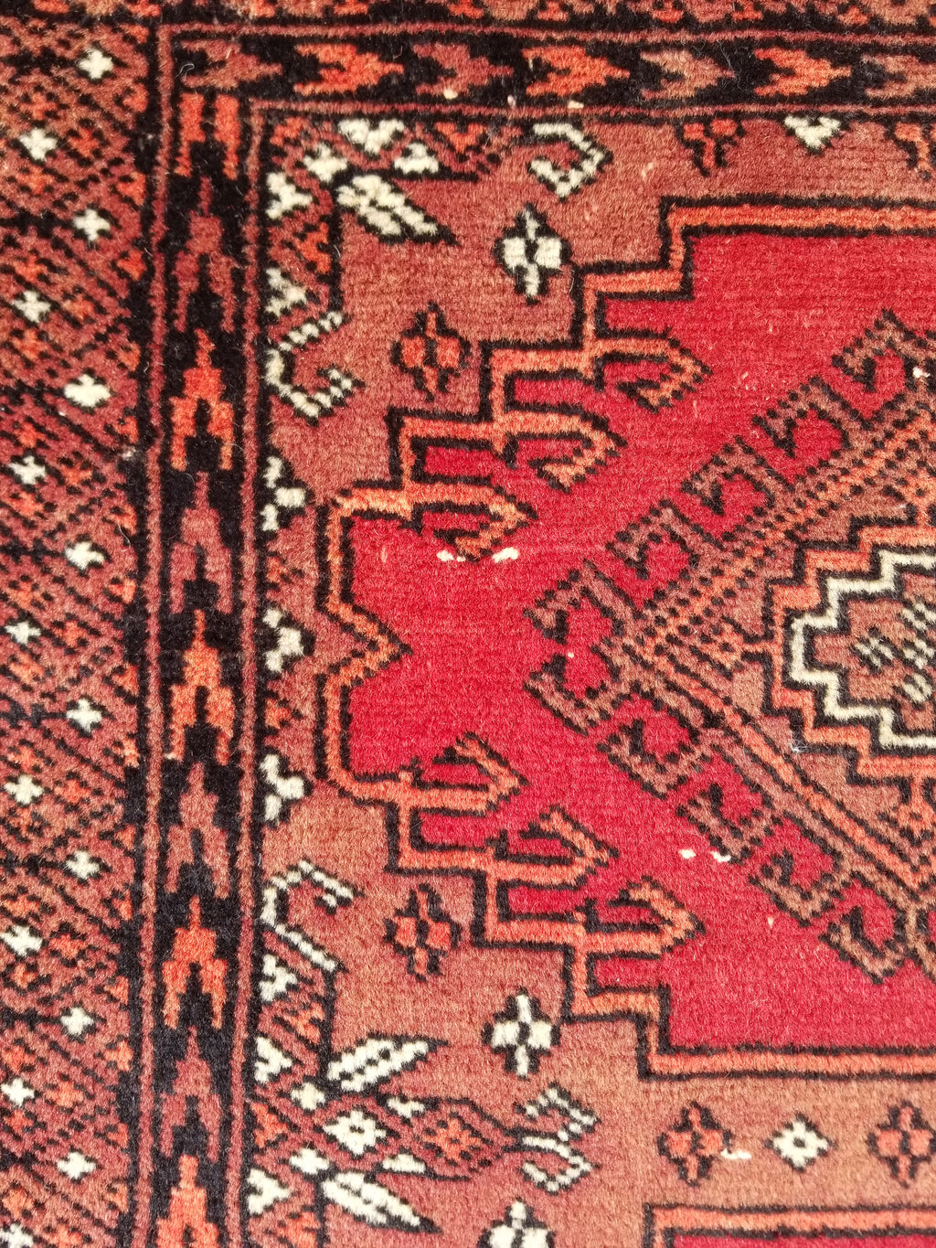 Distressed Vintage Traditional Handmade Afghan Bokhara Wool Rug 116x58cm