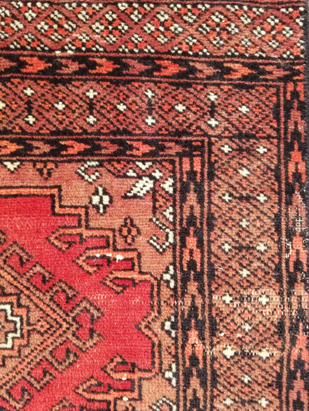 Distressed Vintage Traditional Handmade Afghan Bokhara Wool Rug 116x58cm