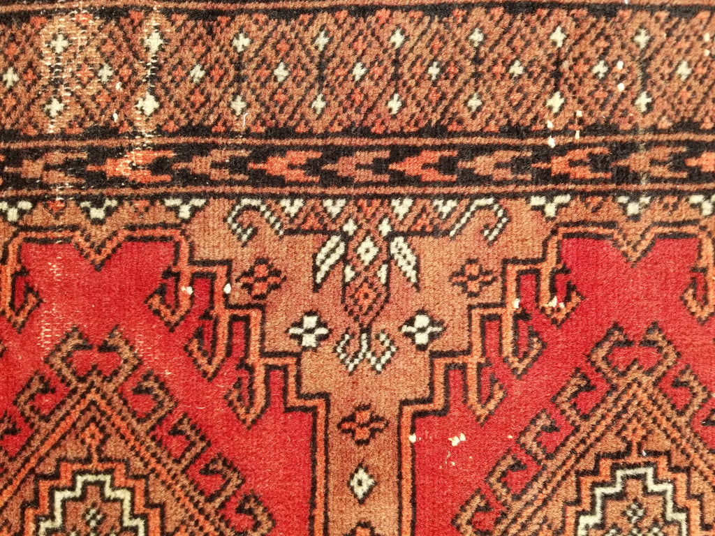 Distressed Vintage Traditional Handmade Afghan Bokhara Wool Rug 116x58cm