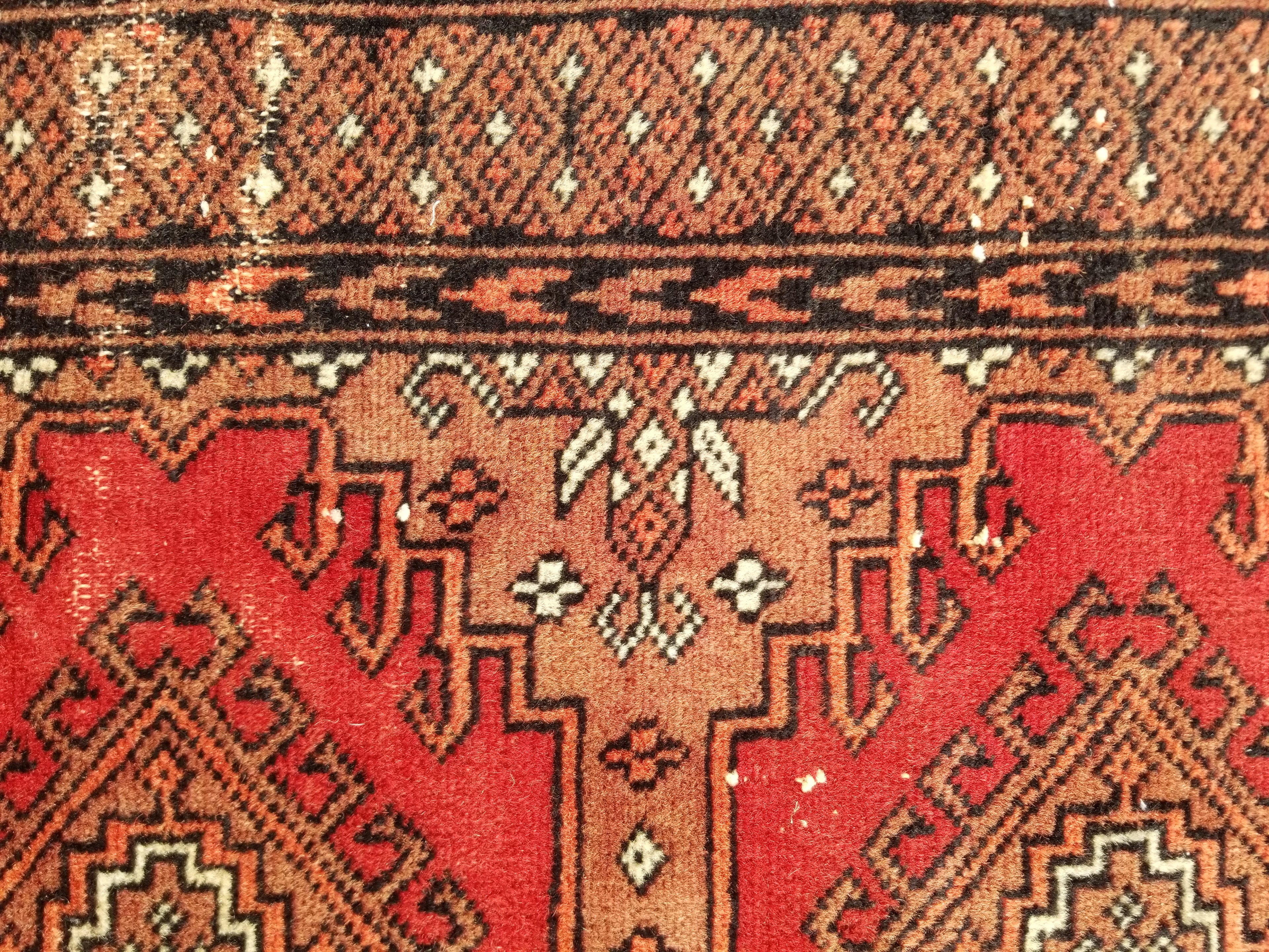 Distressed Vintage Traditional Handmade Afghan Bokhara Wool Rug 116x58cm