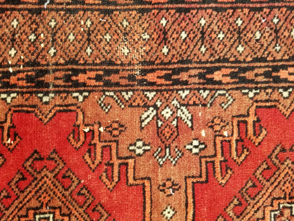 Distressed Vintage Traditional Handmade Afghan Bokhara Wool Rug 116x58cm