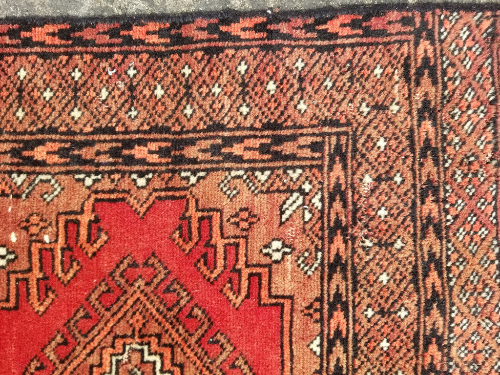 Distressed Vintage Traditional Handmade Afghan Bokhara Wool Rug 116x58cm