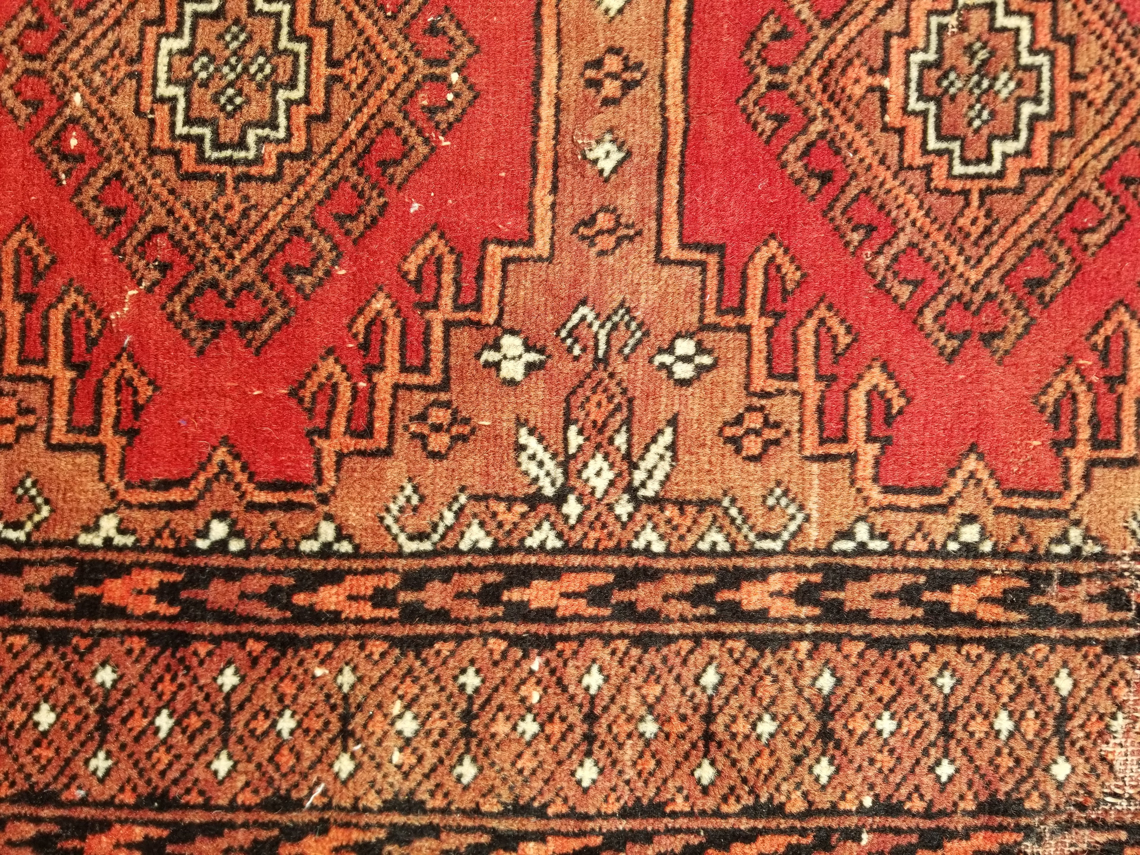 Distressed Vintage Traditional Handmade Afghan Bokhara Wool Rug 116x58cm