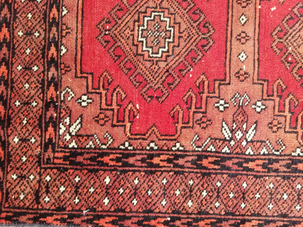 Distressed Vintage Traditional Handmade Afghan Bokhara Wool Rug 116x58cm