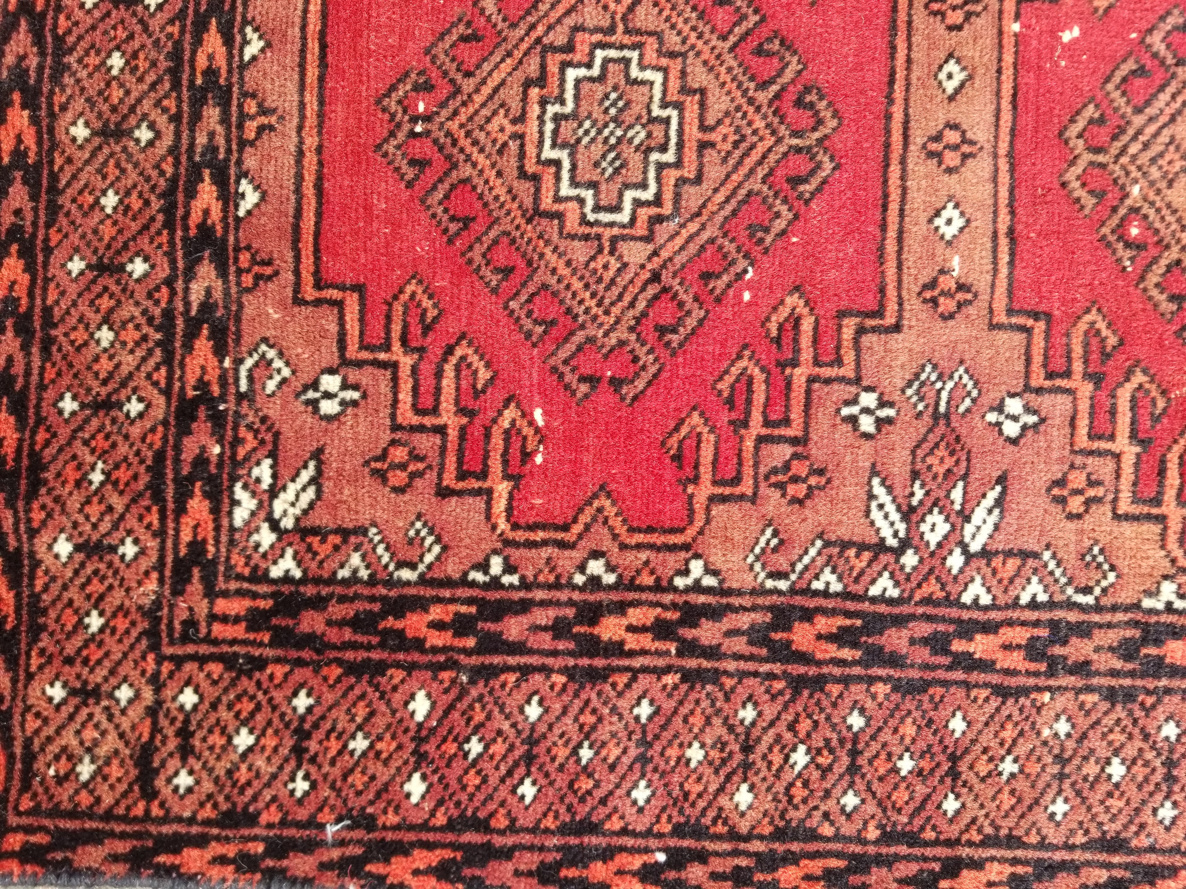 Distressed Vintage Traditional Handmade Afghan Bokhara Wool Rug 116x58cm