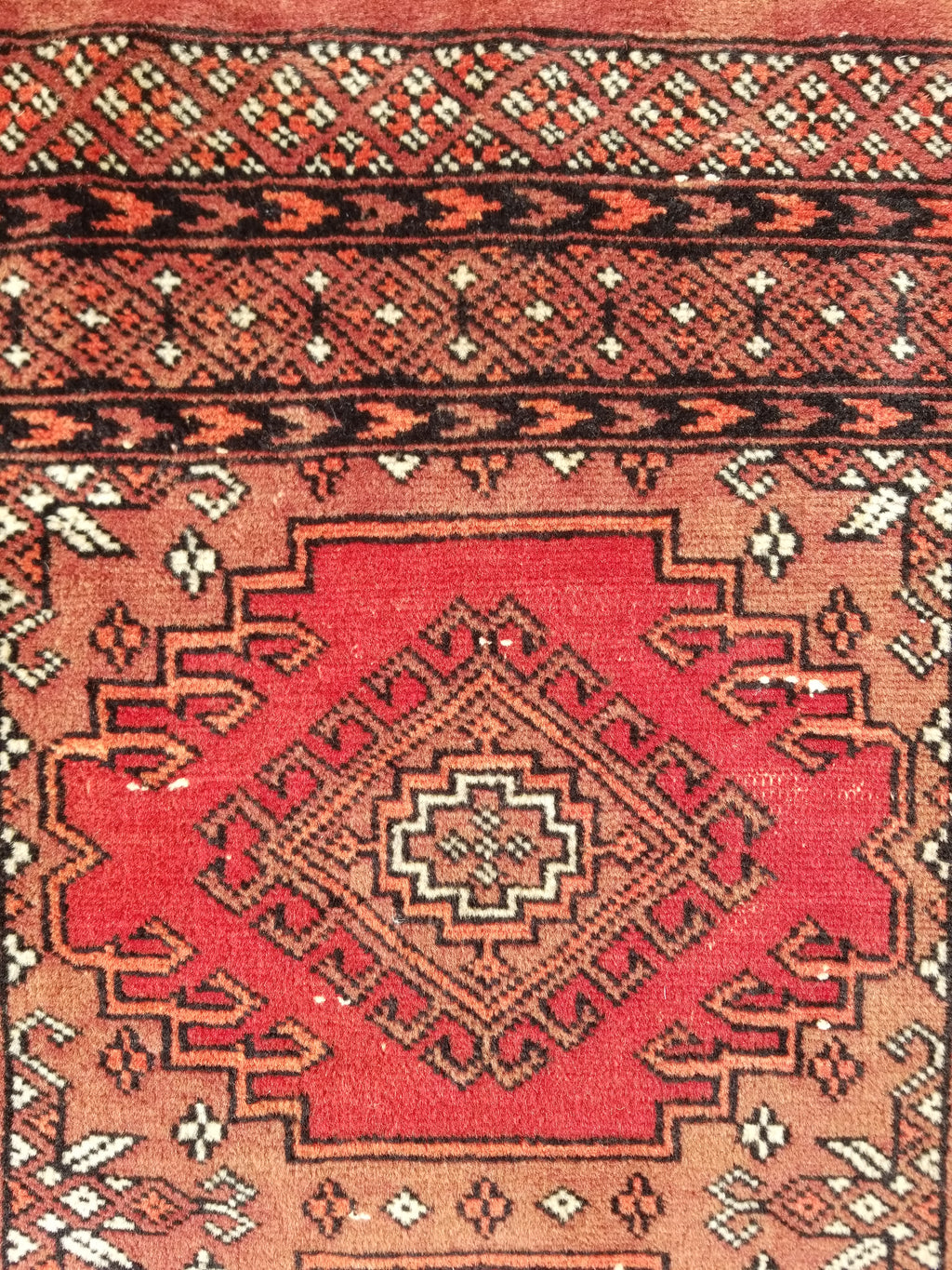 Distressed Vintage Traditional Handmade Afghan Bokhara Wool Rug 116x58cm