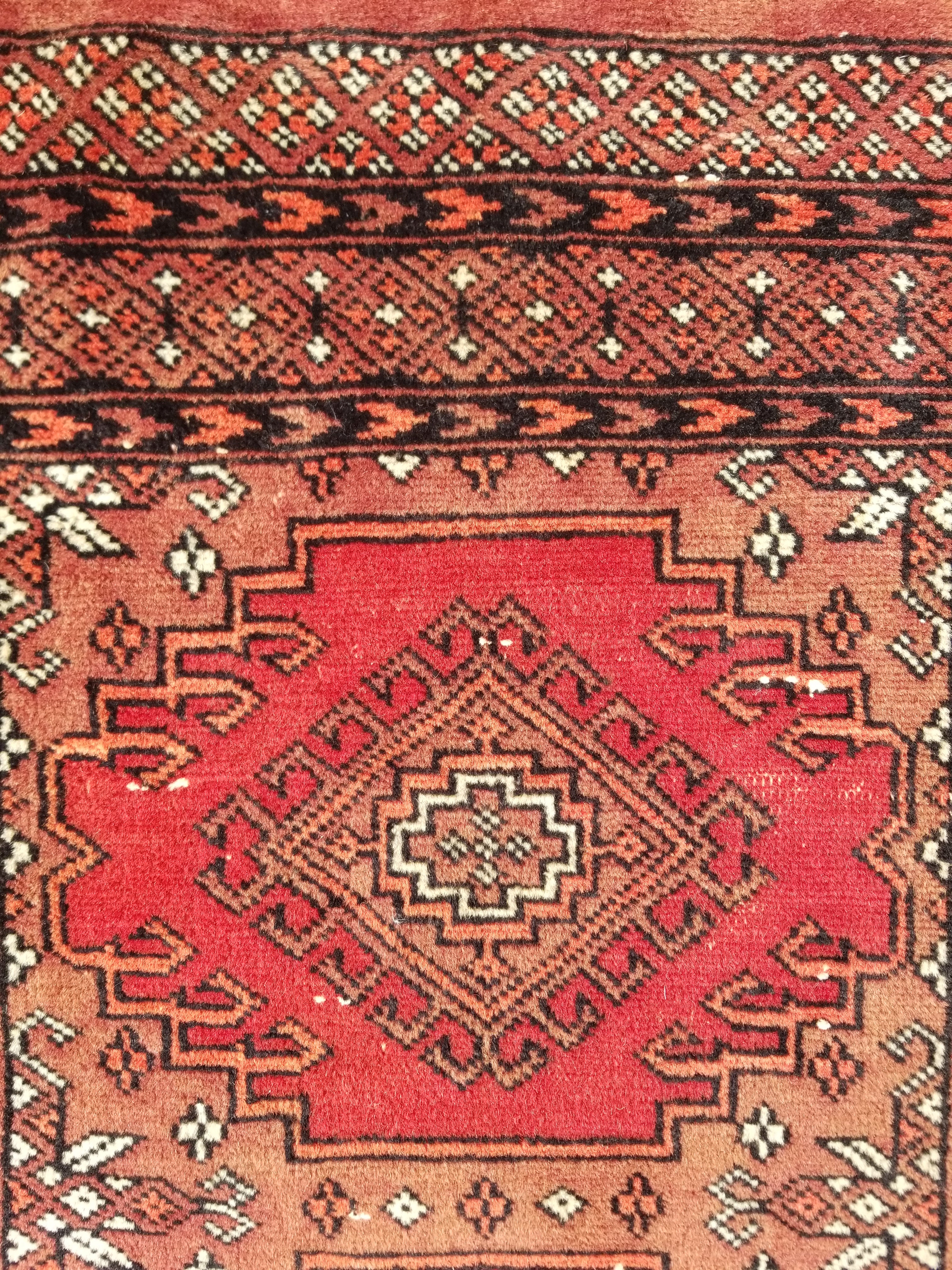Distressed Vintage Traditional Handmade Afghan Bokhara Wool Rug 116x58cm