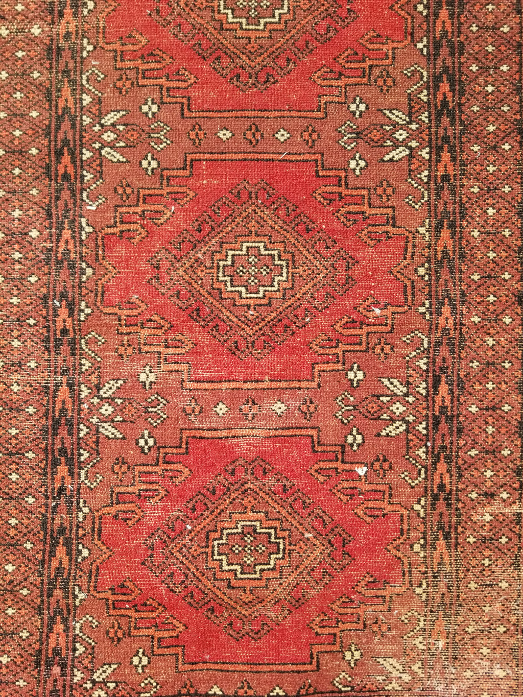 Distressed Vintage Traditional Handmade Afghan Bokhara Wool Rug 116x58cm