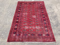 Distressed Vintage Traditional Handmade Afghan Bokhara Wool Rug 186x128cm