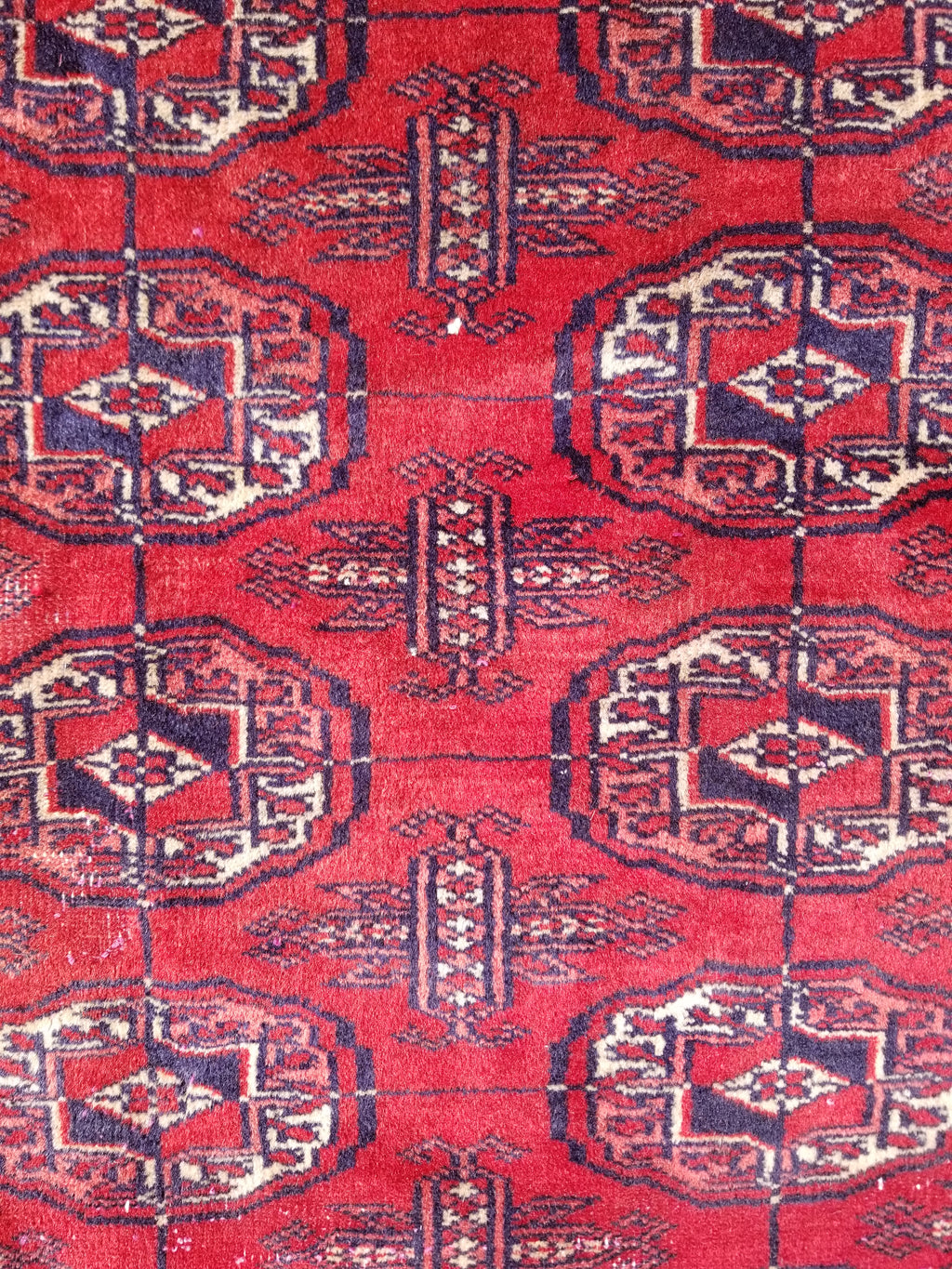 Distressed Vintage Traditional Handmade Afghan Bokhara Wool Rug 186x128cm