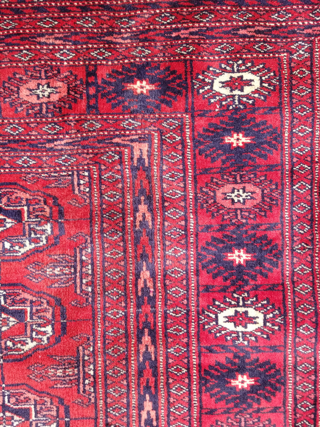 Distressed Vintage Traditional Handmade Afghan Bokhara Wool Rug 186x128cm