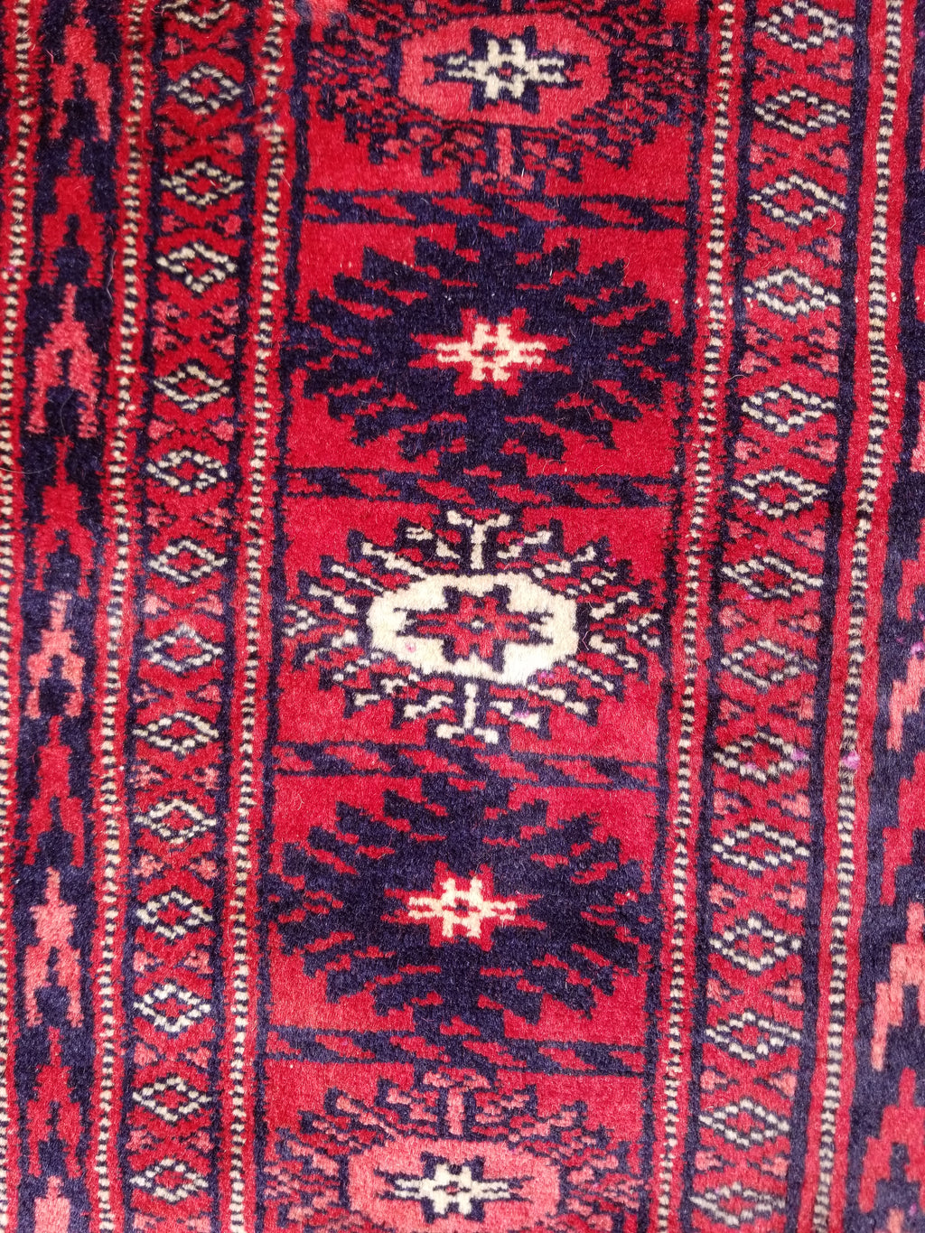 Distressed Vintage Traditional Handmade Afghan Bokhara Wool Rug 186x128cm