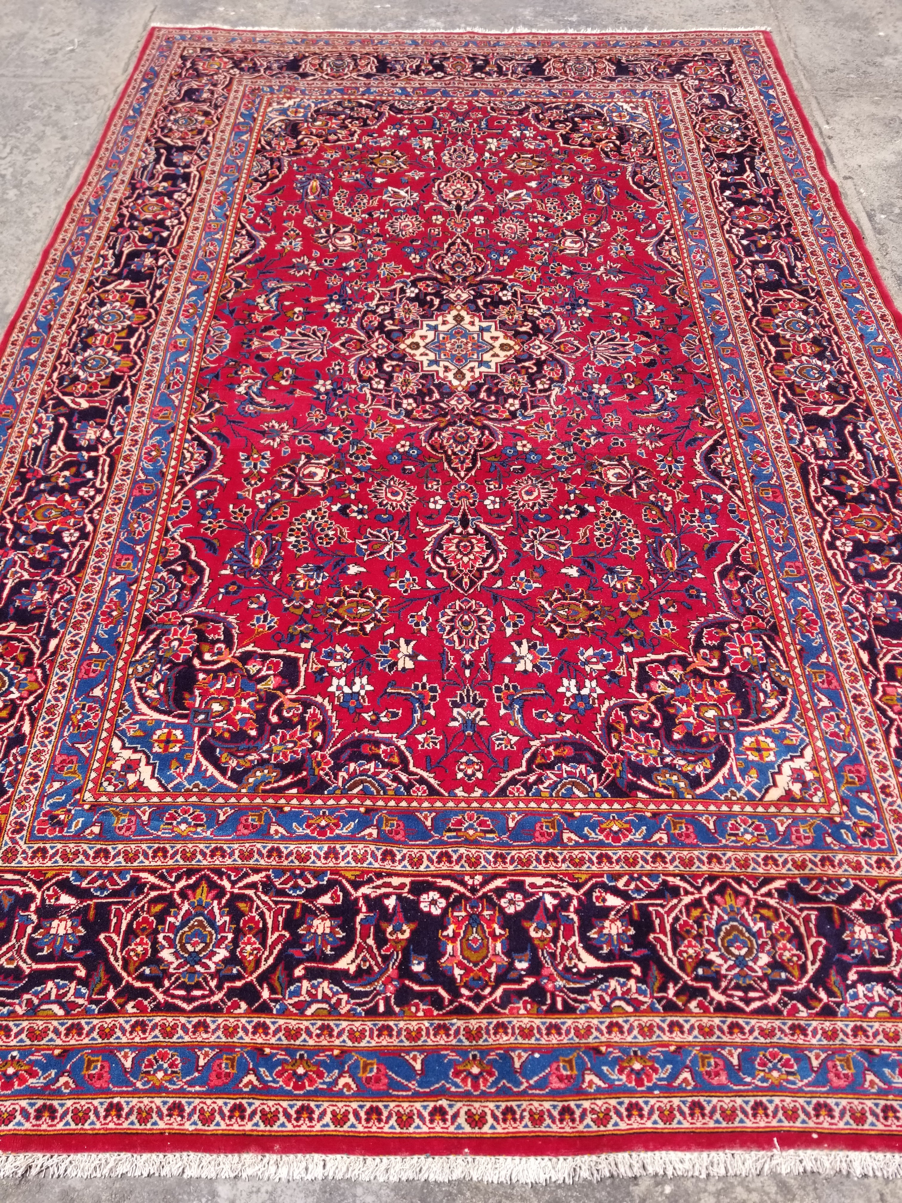 Vintage Traditional Handmade Oriental Wool Multicolor Rug 323x213cm