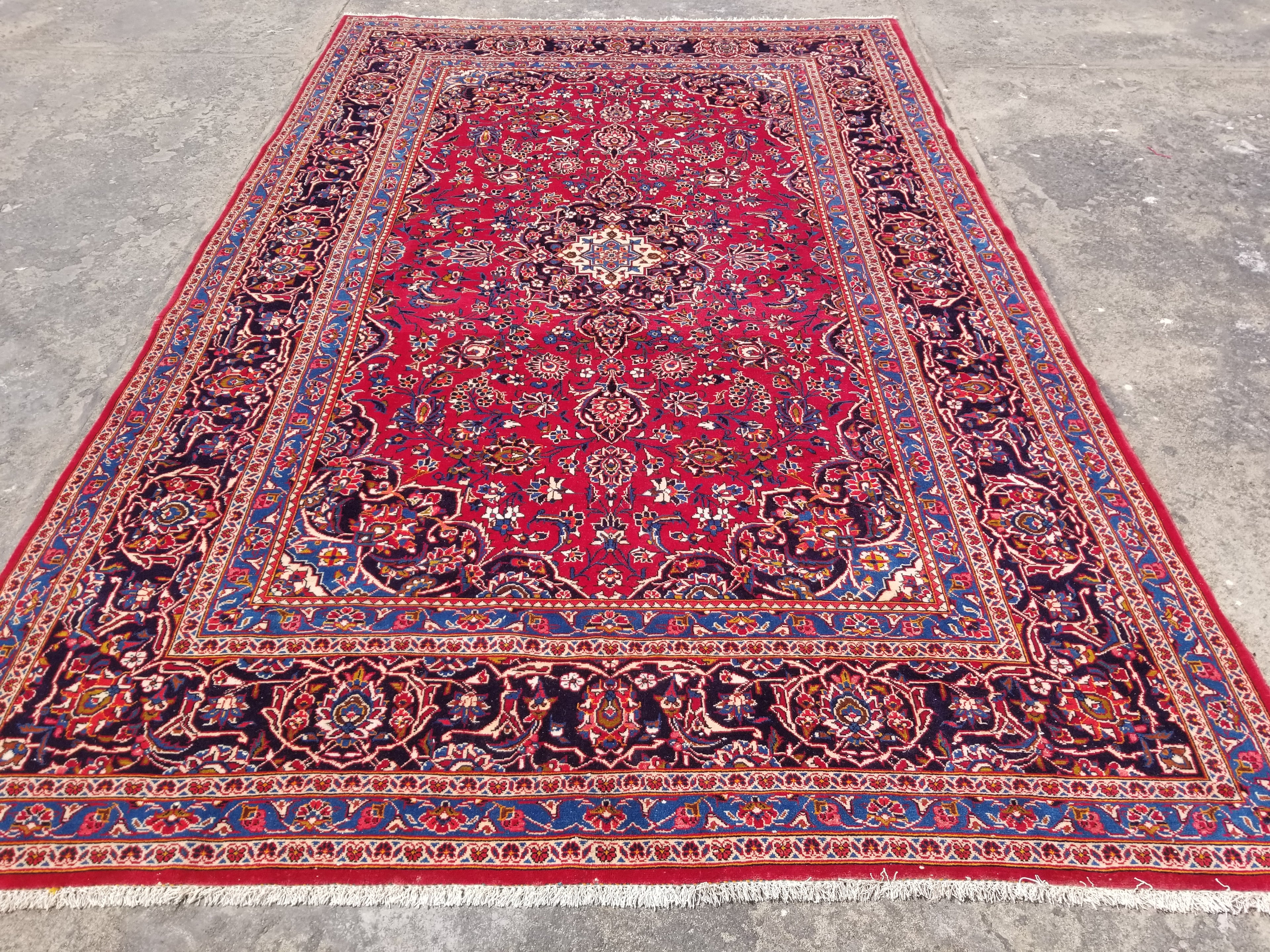 Vintage Traditional Handmade Oriental Wool Multicolor Rug 323x213cm