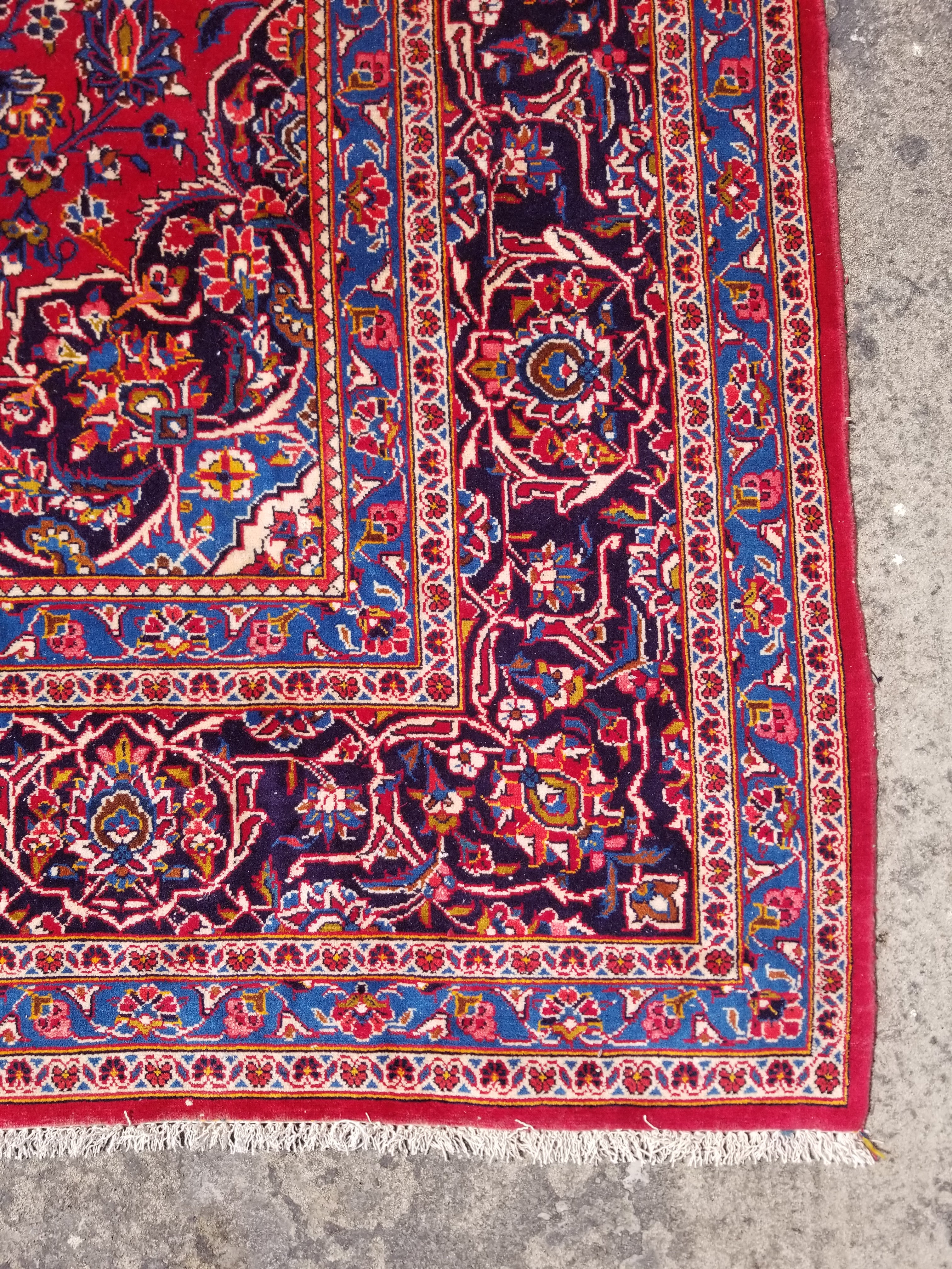 Vintage Traditional Handmade Oriental Wool Multicolor Rug 323x213cm