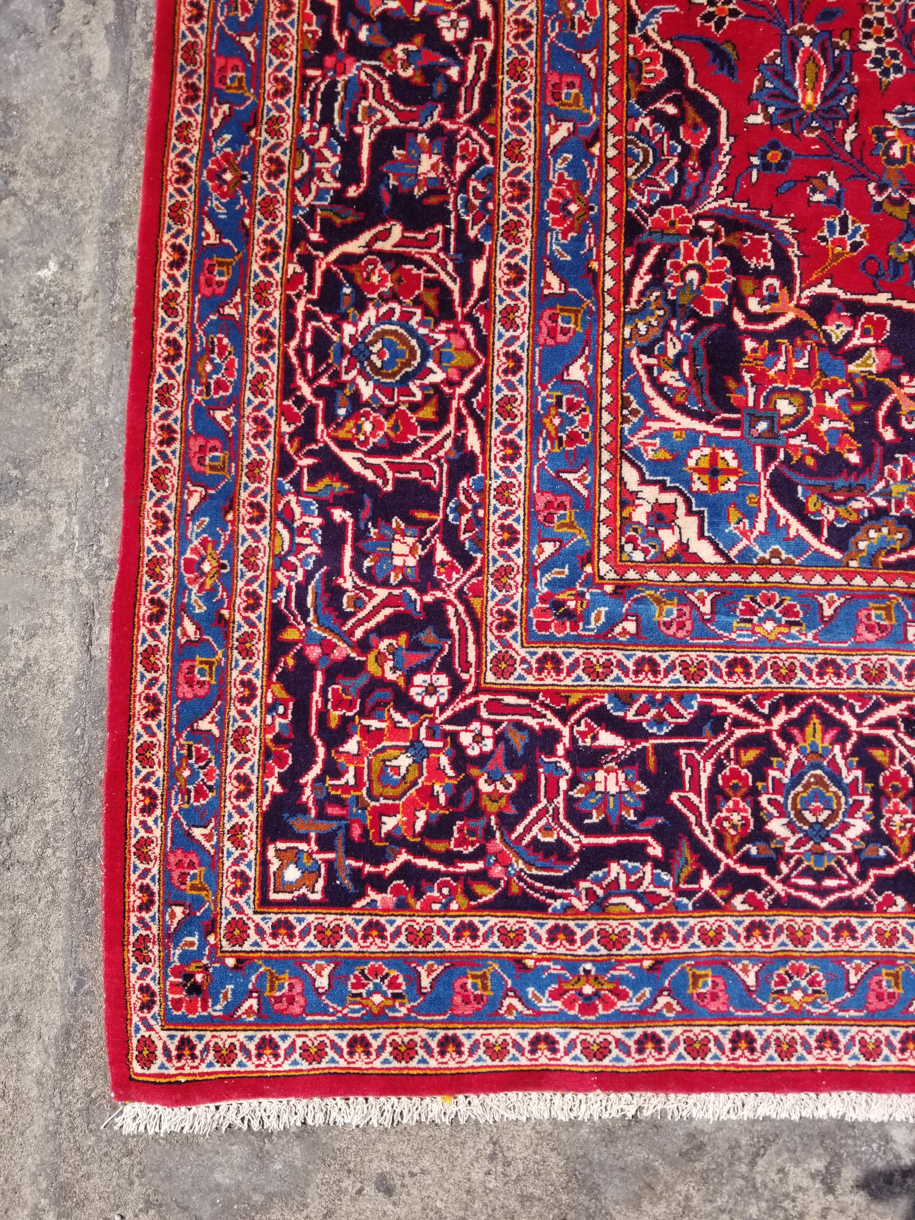 Vintage Traditional Handmade Oriental Wool Multicolor Rug 323x213cm