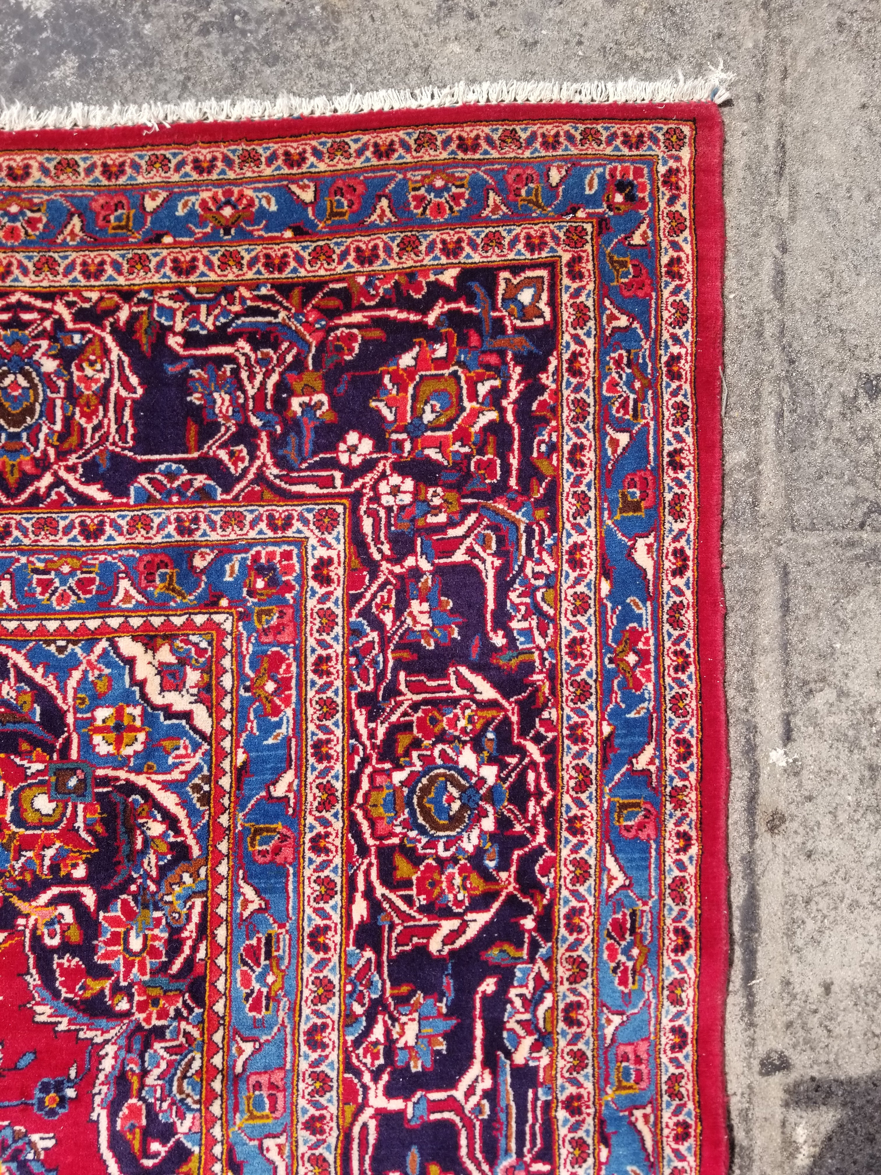 Vintage Traditional Handmade Oriental Wool Multicolor Rug 323x213cm