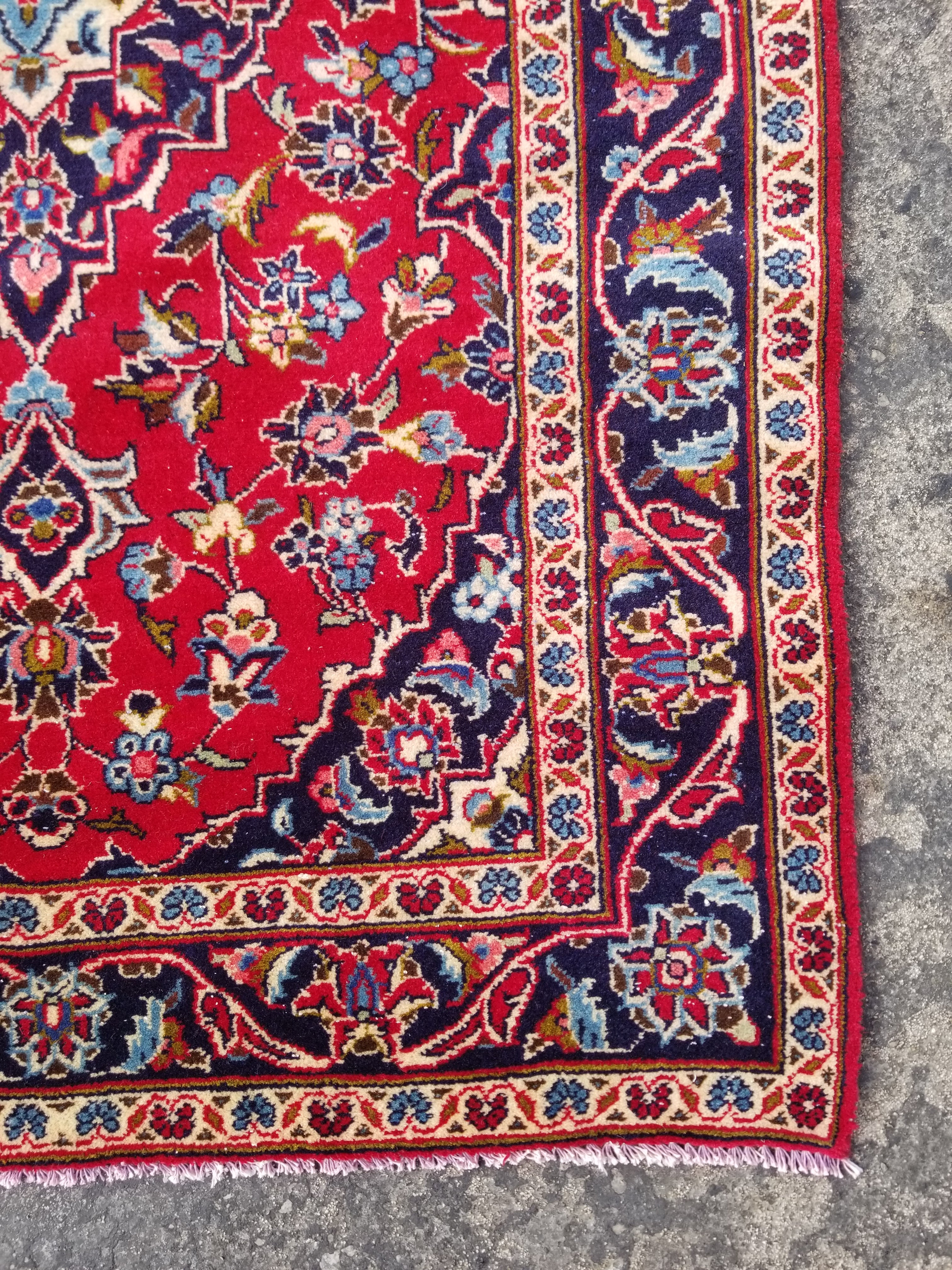 Vintage Traditional Handmade Oriental Wool Multicolor Rug 143x94cm