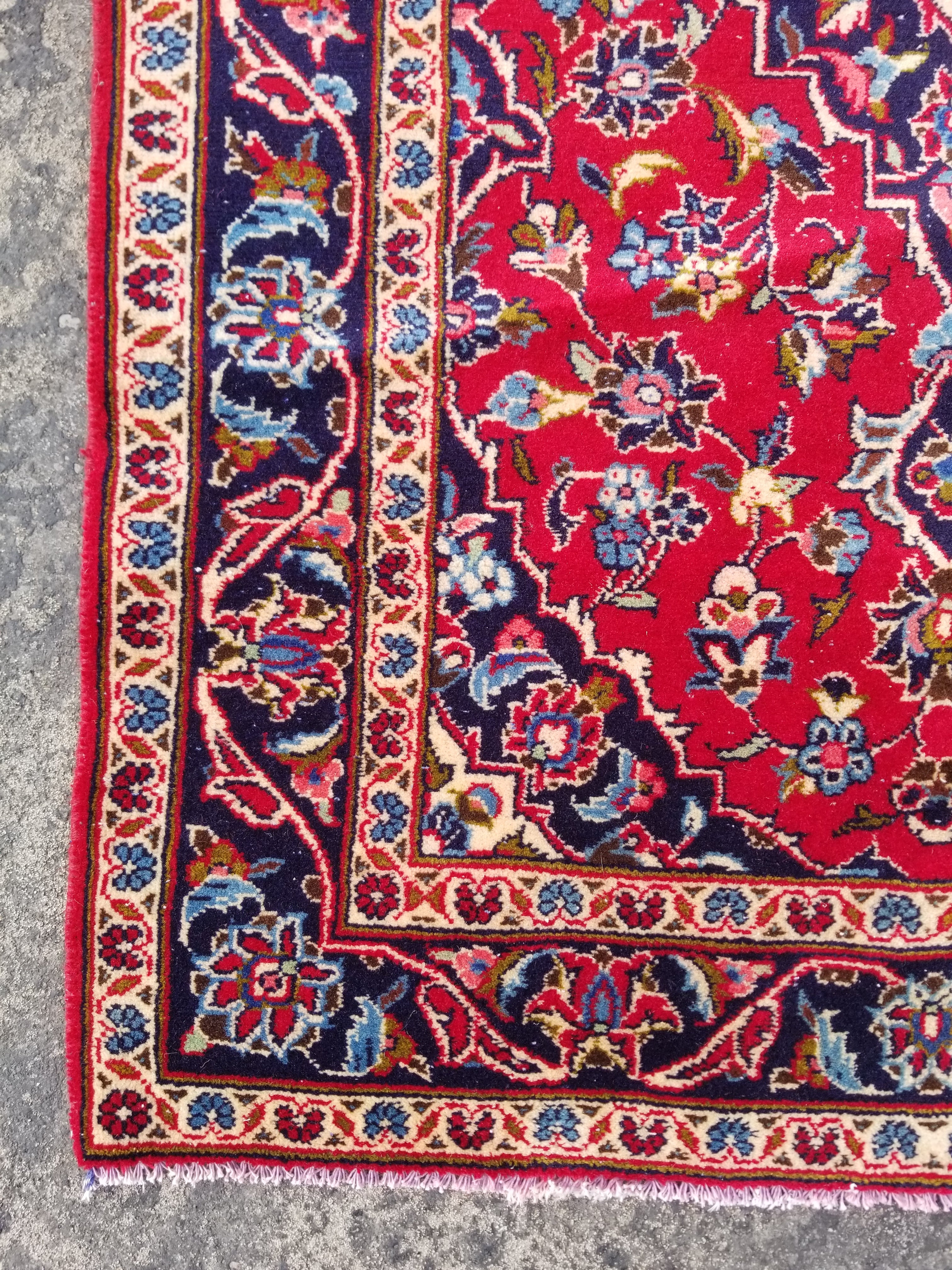 Vintage Traditional Handmade Oriental Wool Multicolor Rug 143x94cm