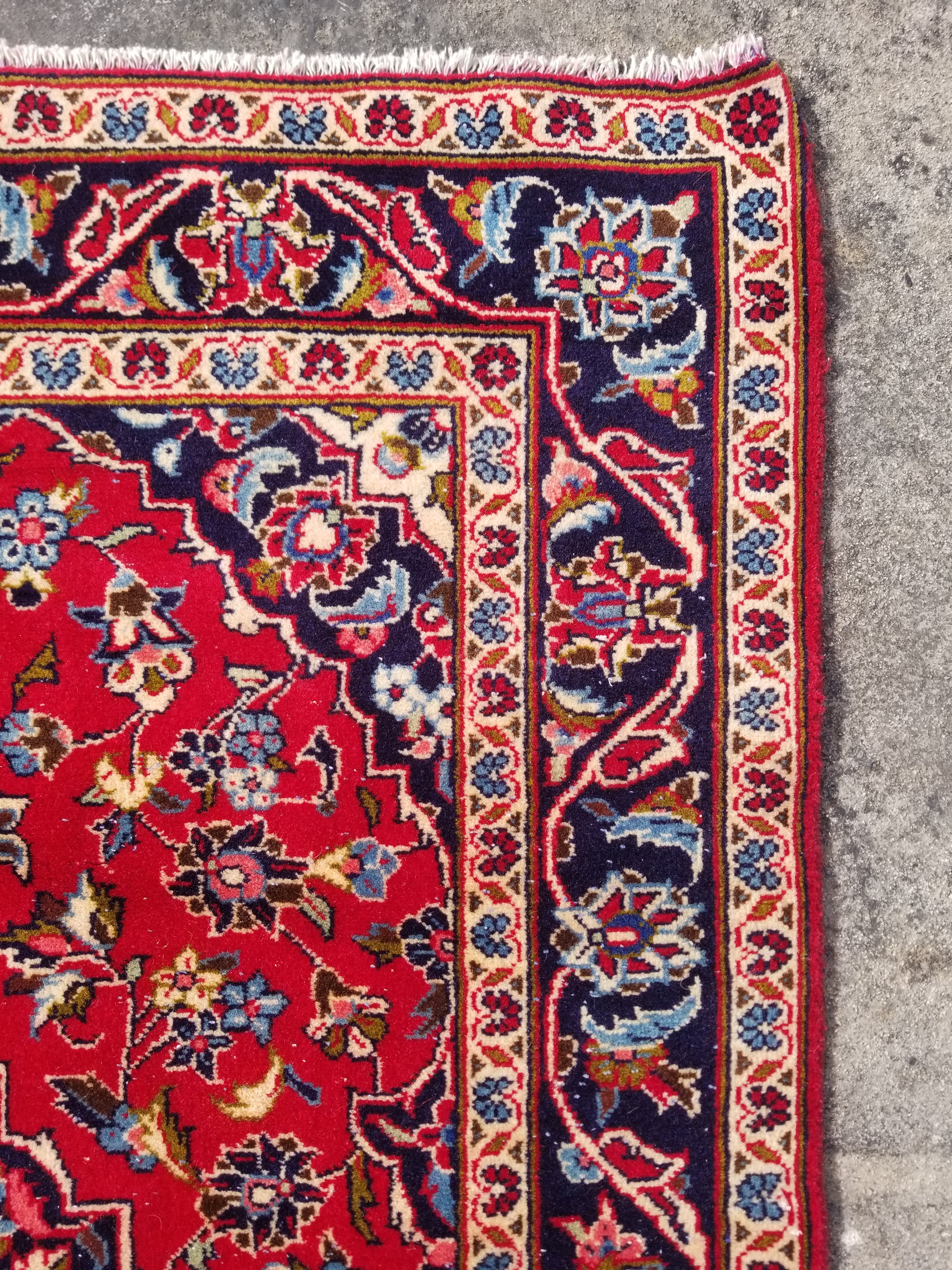 Vintage Traditional Handmade Oriental Wool Multicolor Rug 143x94cm
