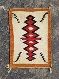 Antique Traditional Handwoven Native American Navajo Wool Rug 51x36 cm