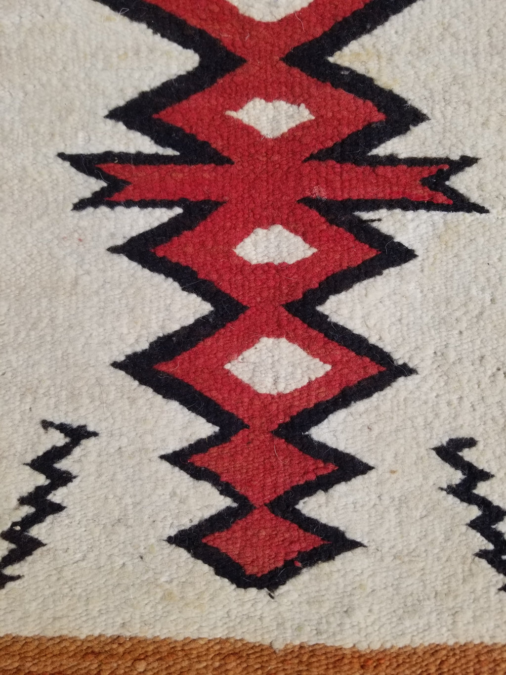 Antique Traditional Handwoven Native American Navajo Wool Rug 51x36 cm