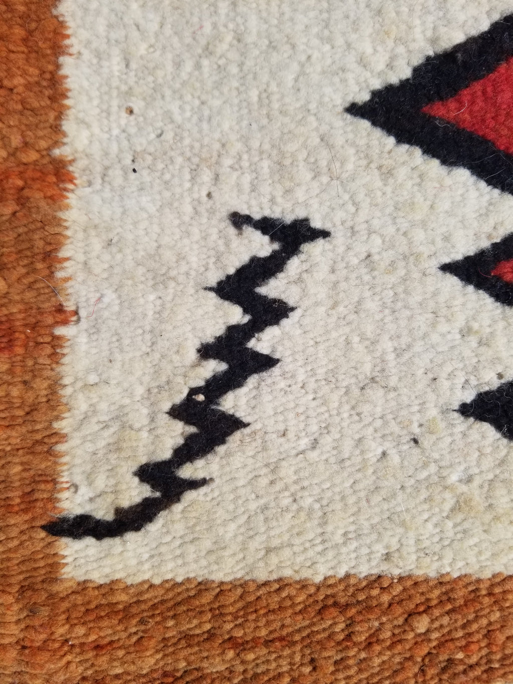 Antique Traditional Handwoven Native American Navajo Wool Rug 51x36 cm