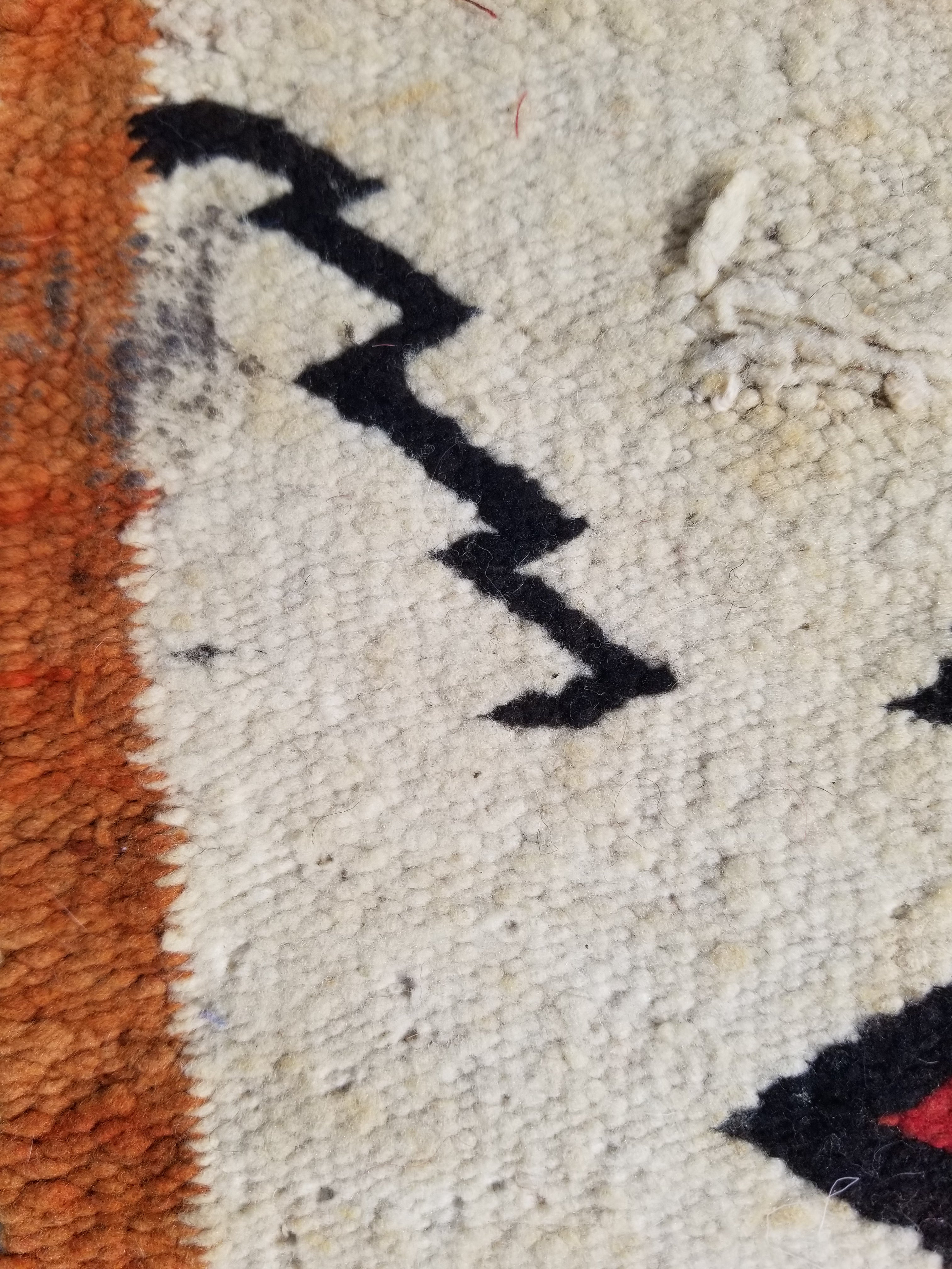 Antique Traditional Handwoven Native American Navajo Wool Rug 51x36 cm