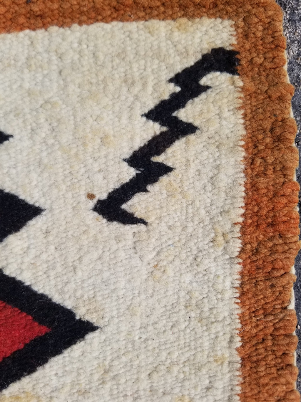 Antique Traditional Handwoven Native American Navajo Wool Rug 51x36 cm