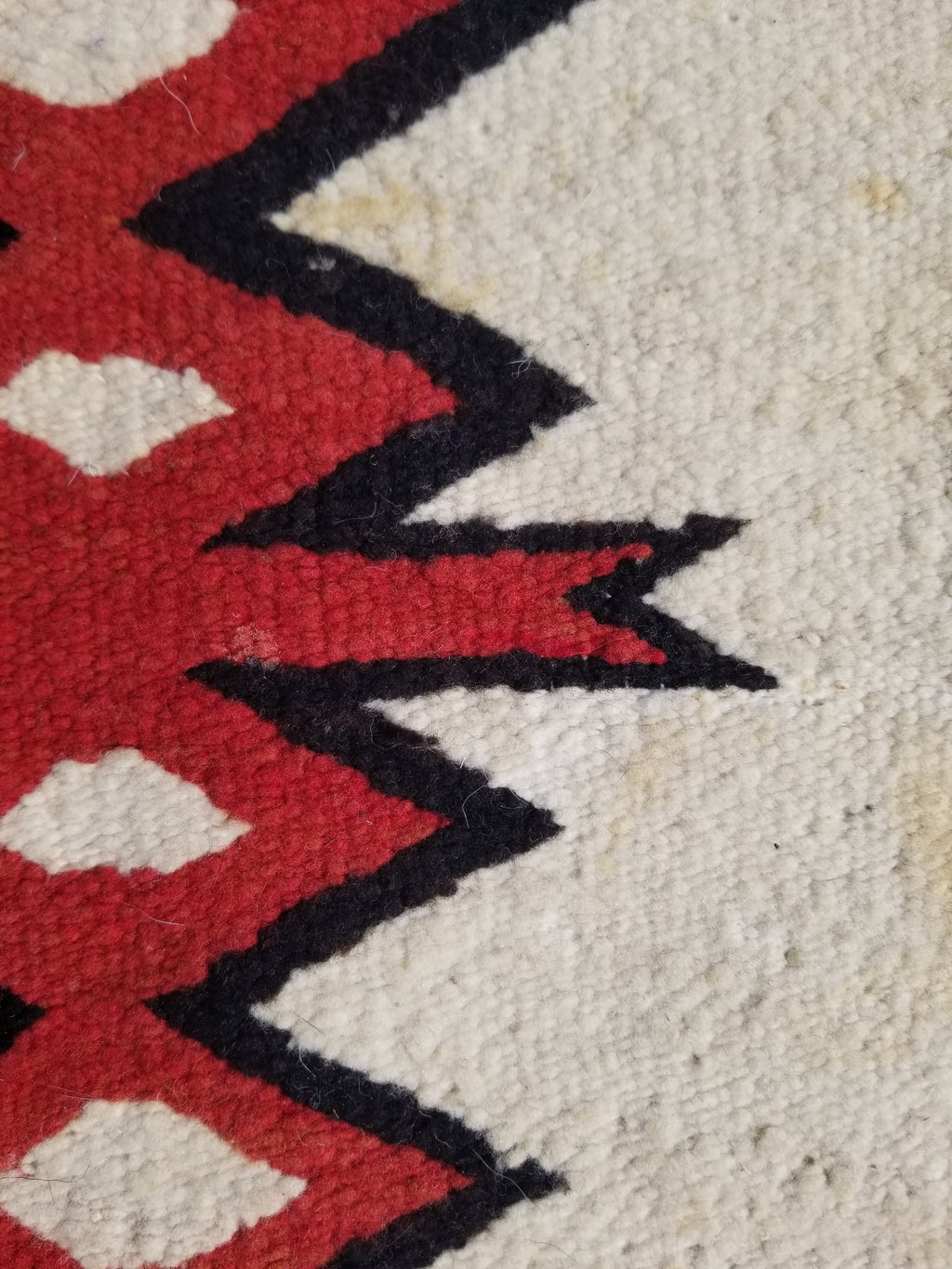 Antique Traditional Handwoven Native American Navajo Wool Rug 51x36 cm