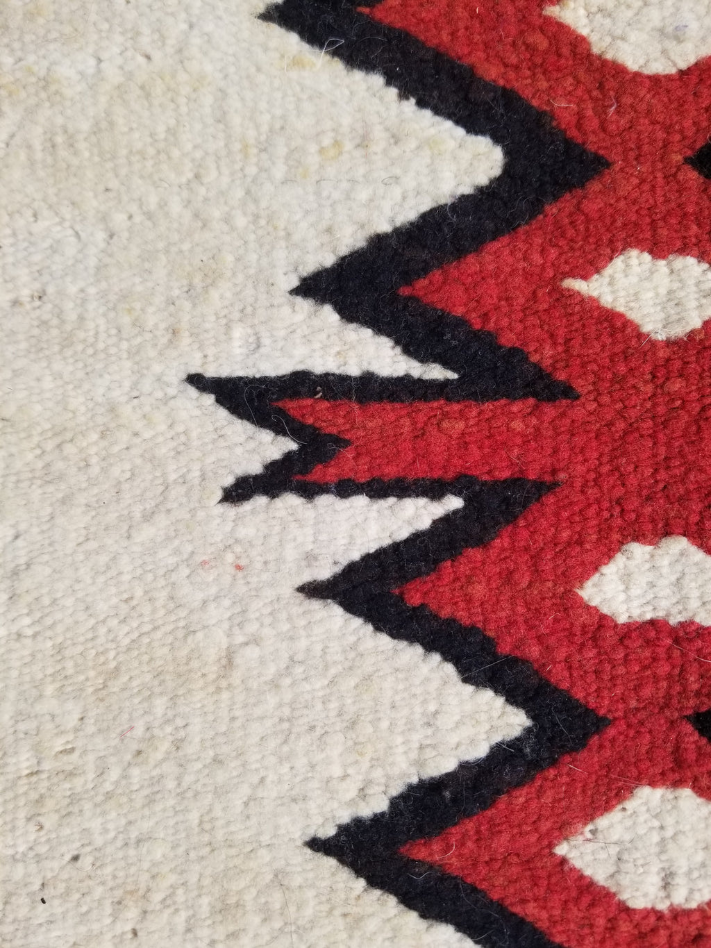 Antique Traditional Handwoven Native American Navajo Wool Rug 51x36 cm