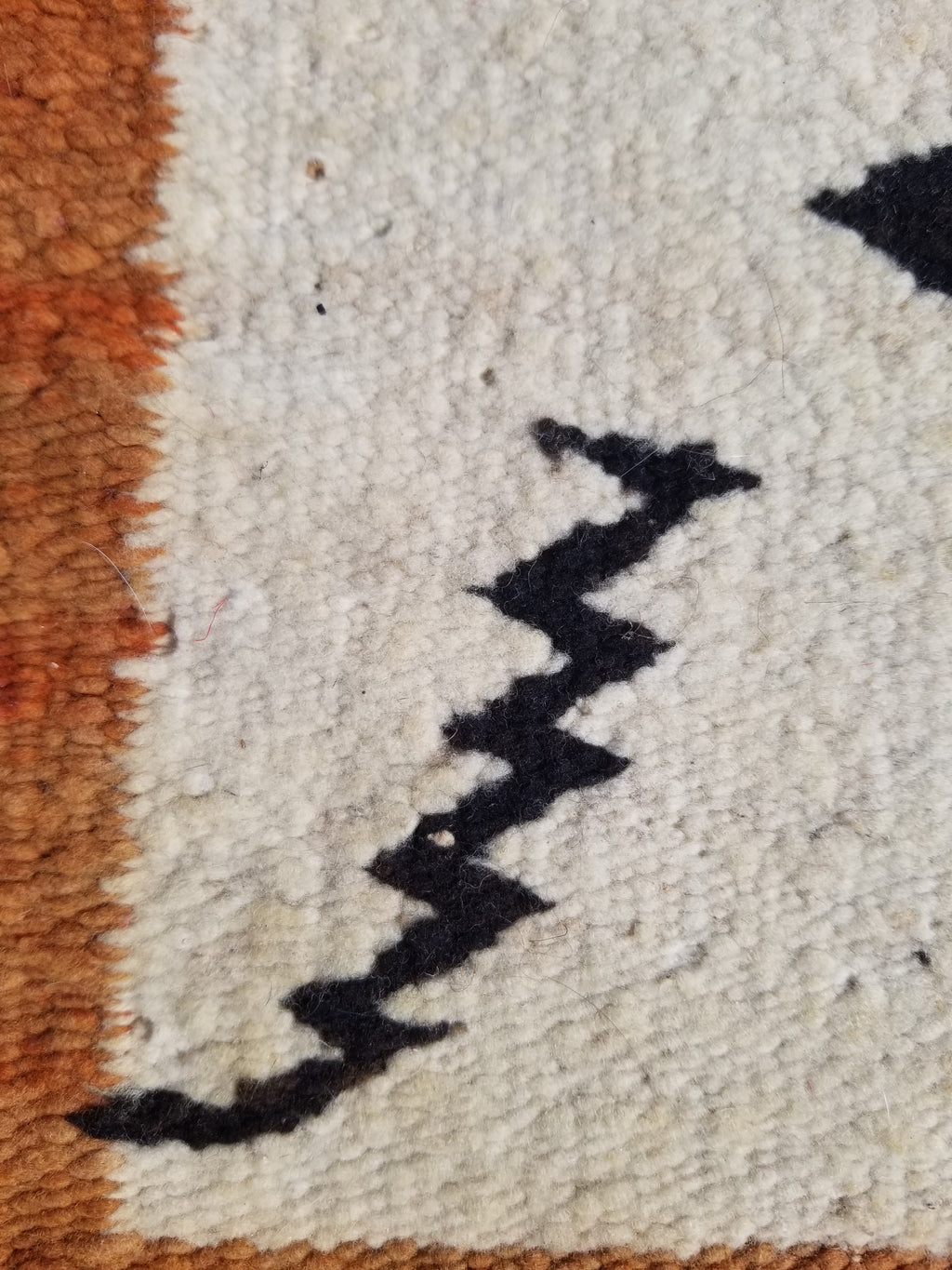 Antique Traditional Handwoven Native American Navajo Wool Rug 51x36 cm