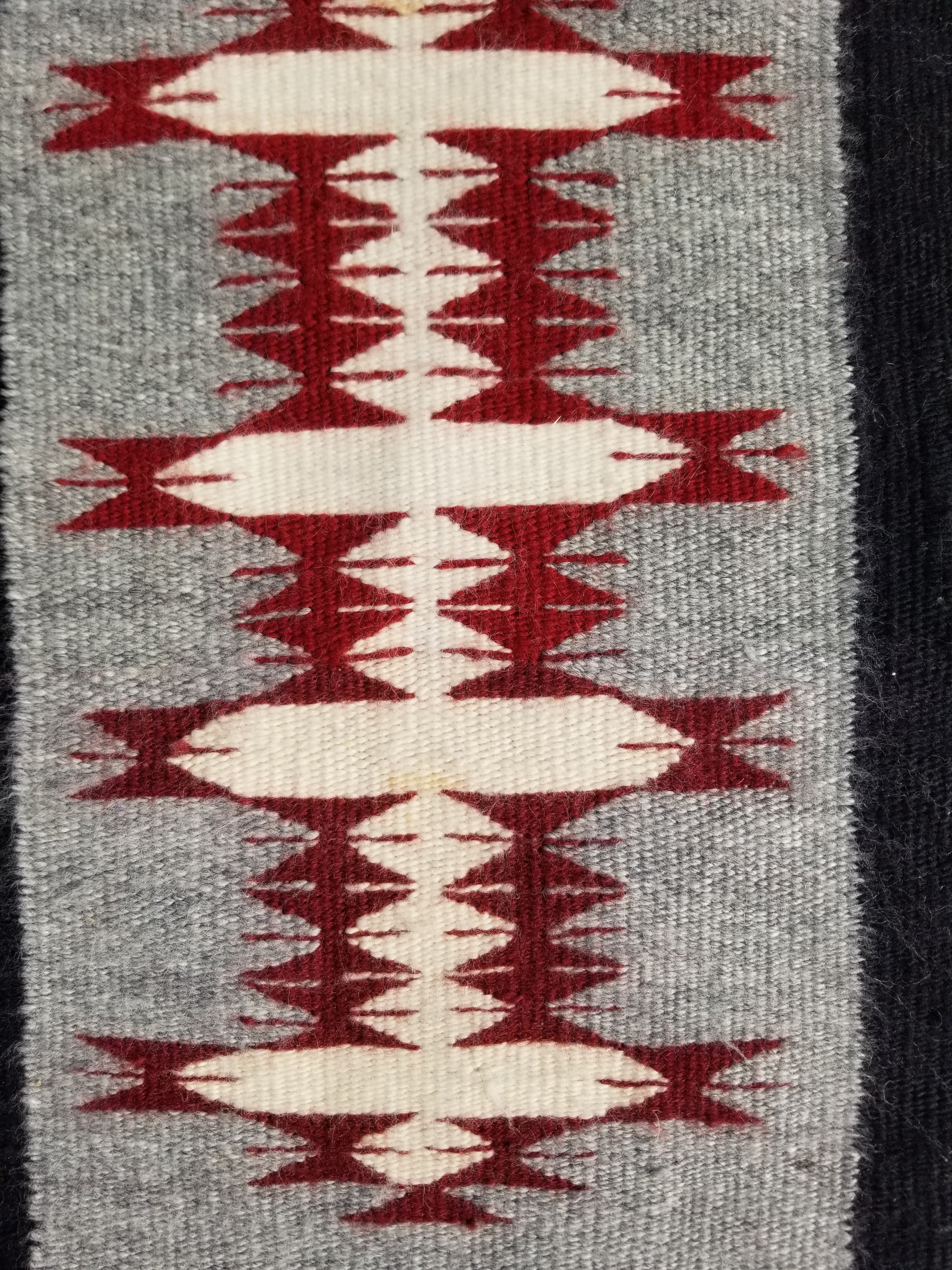 Vintage Traditional Handwoven Native American Navajo Wool Rug 66x30cm
