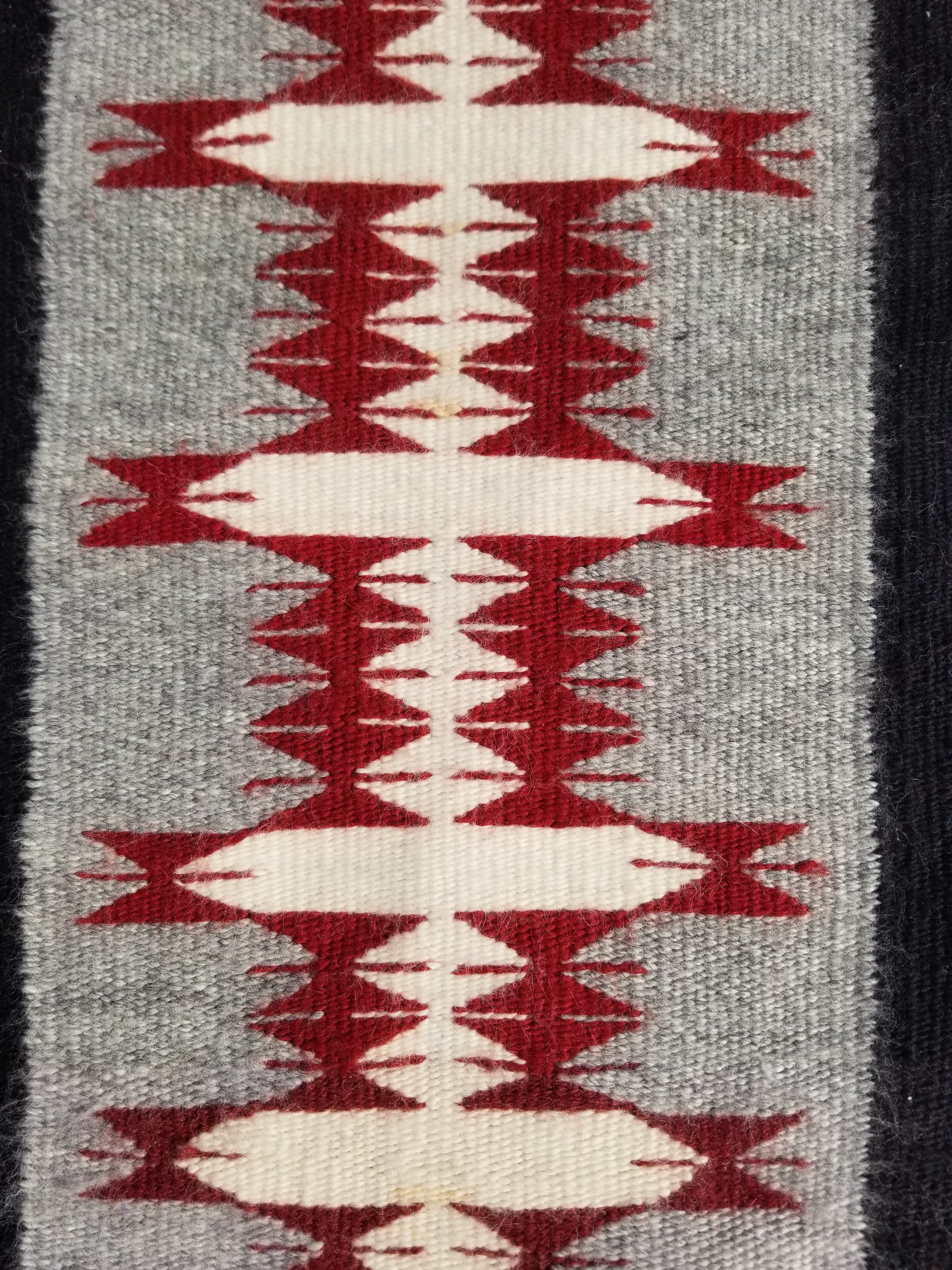 Vintage Traditional Handwoven Native American Navajo Wool Rug 66x30cm