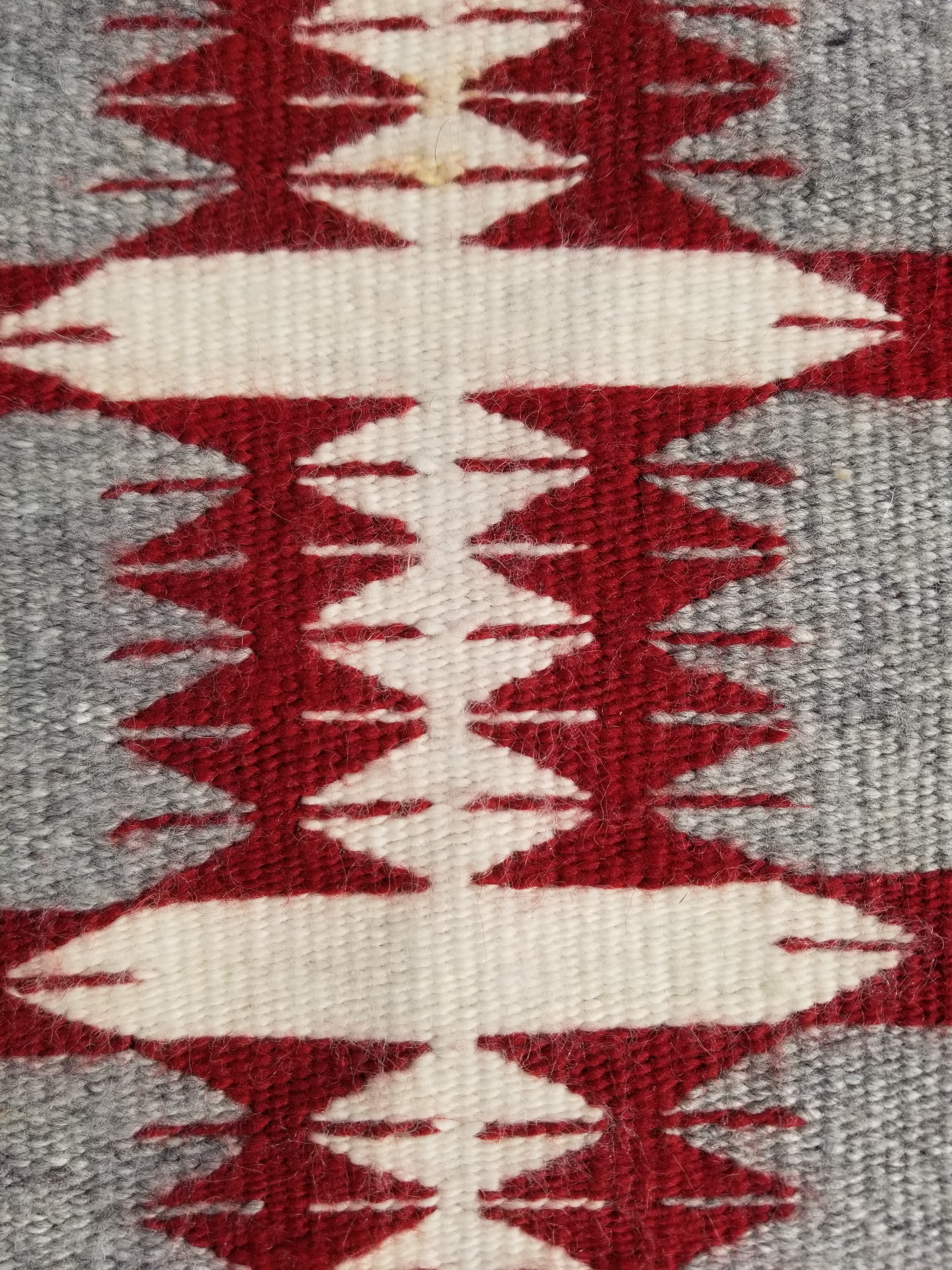 Vintage Traditional Handwoven Native American Navajo Wool Rug 66x30cm