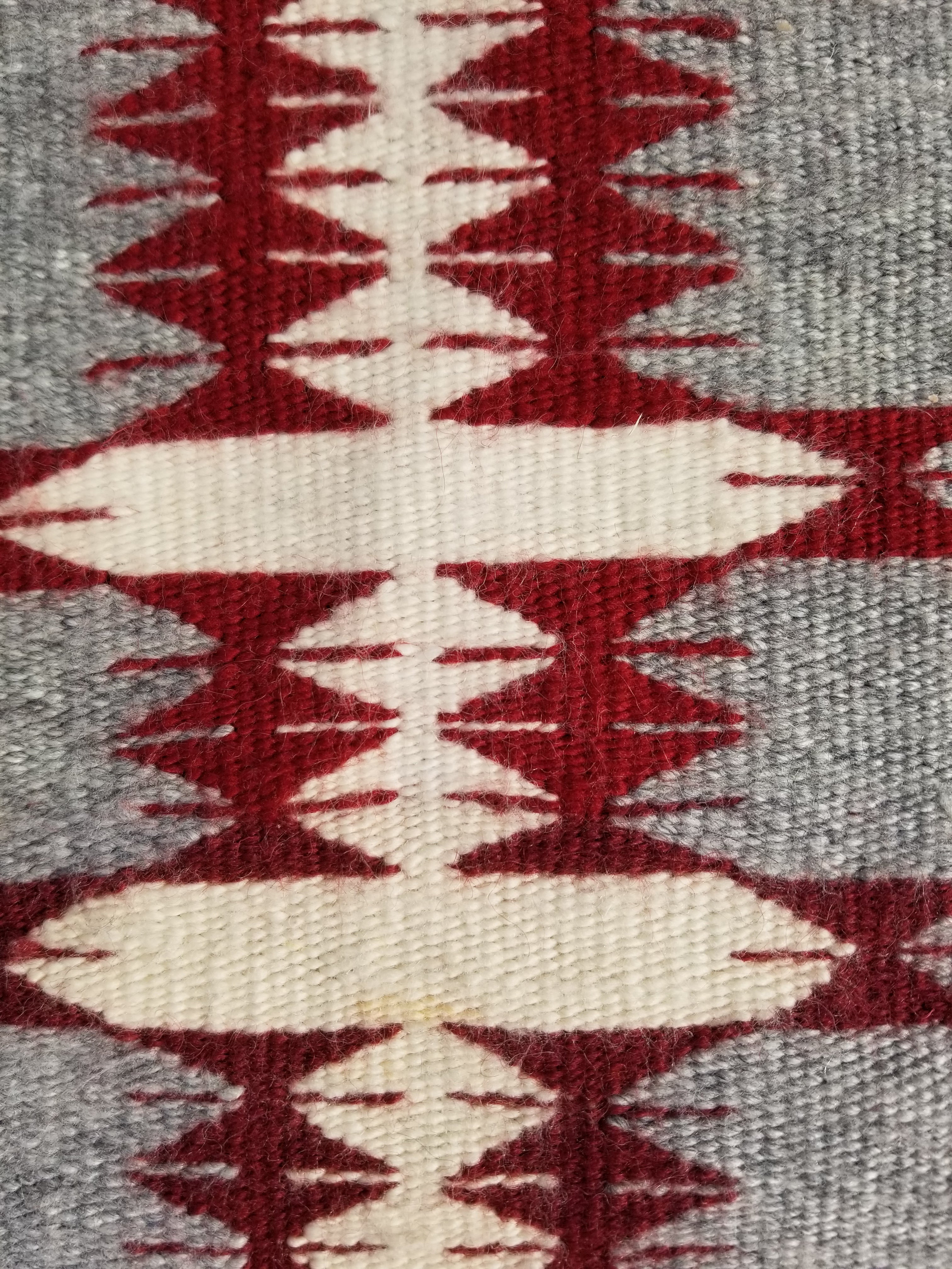 Vintage Traditional Handwoven Native American Navajo Wool Rug 66x30cm