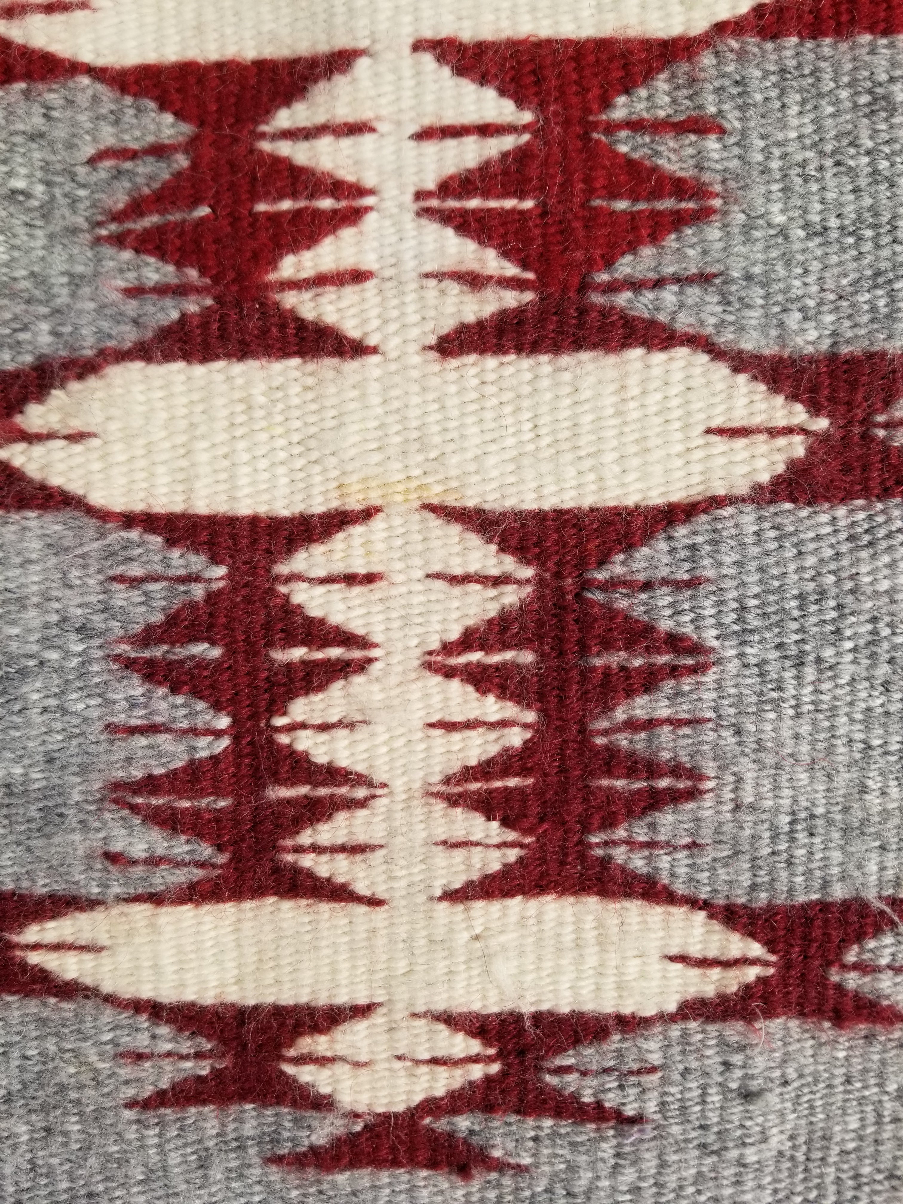 Vintage Traditional Handwoven Native American Navajo Wool Rug 66x30cm
