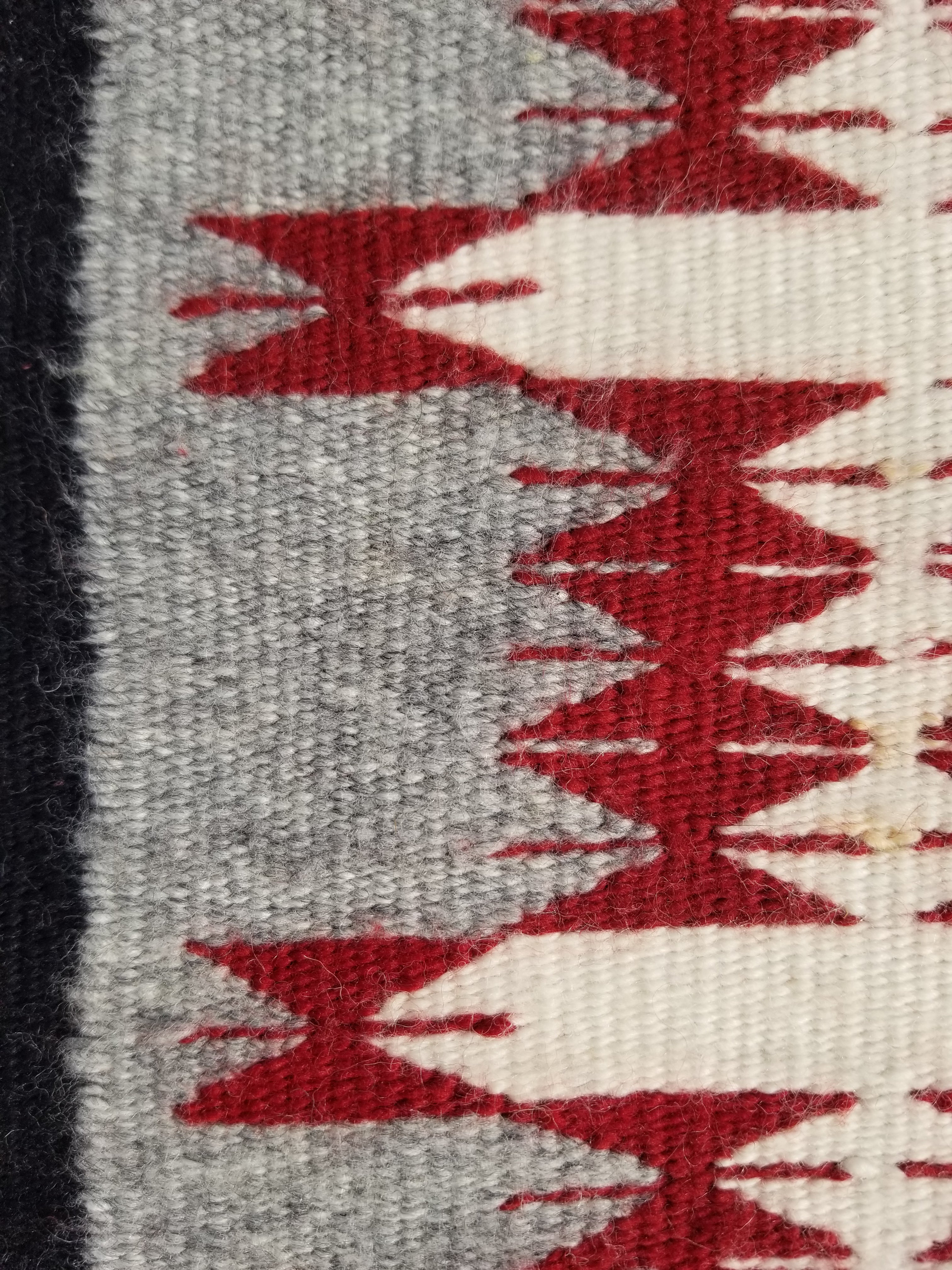 Vintage Traditional Handwoven Native American Navajo Wool Rug 66x30cm